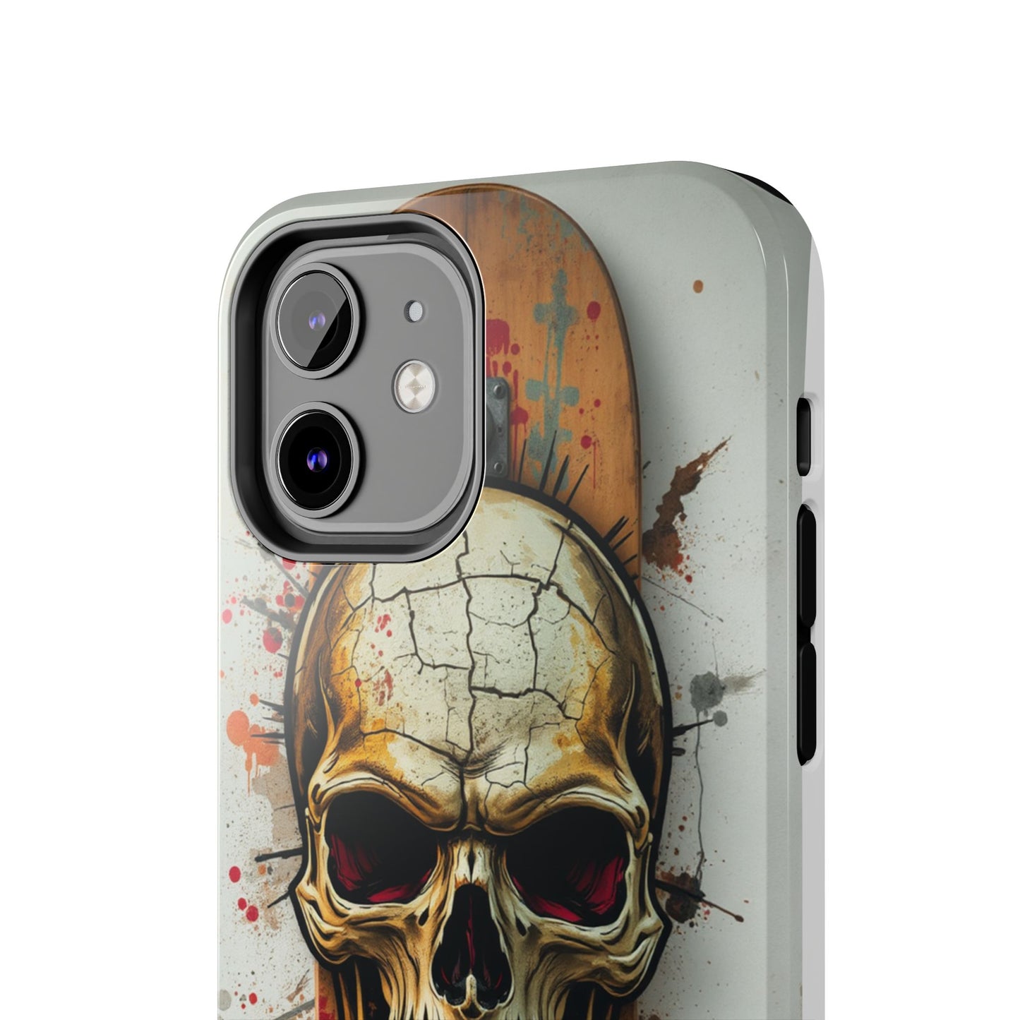 Edgy Skull Tough Phone Case - Durable Protection for Skateboard Enthusiasts