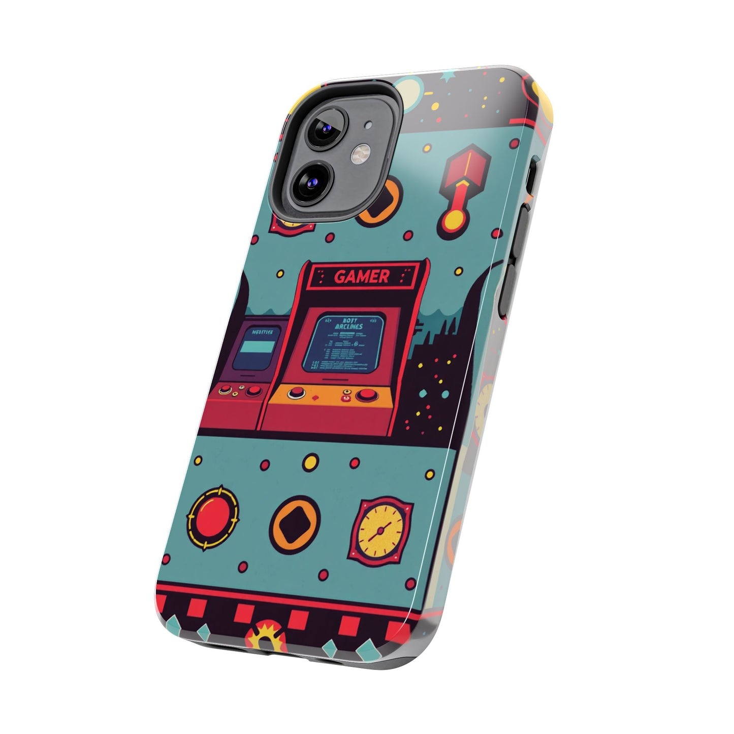Retro Gamer Tough Phone Case - Vibrant Arcade Design for Gaming Enthusiasts - for iPhone