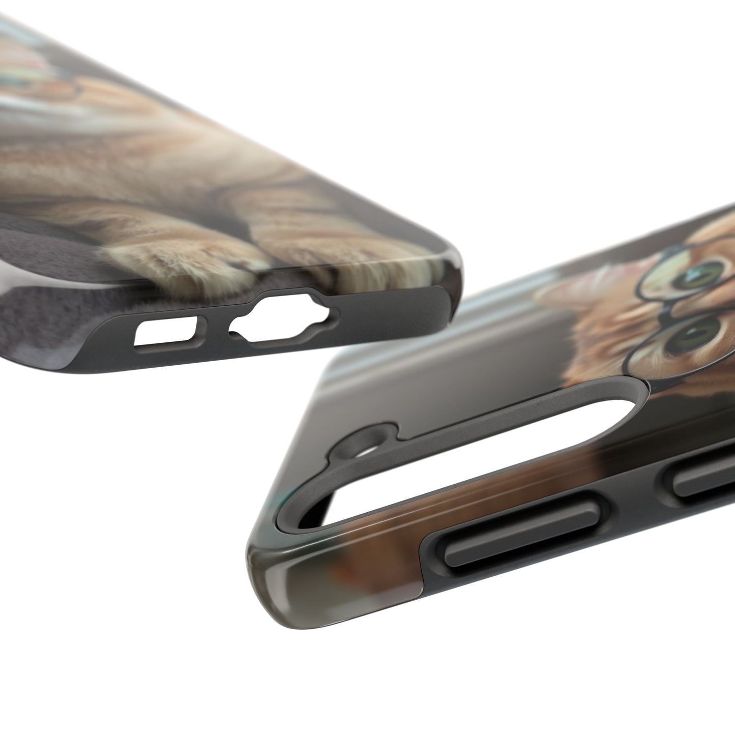 Cute Cat Glasses Tough Phone Case - Fun & Stylish Protection for Cat Lovers