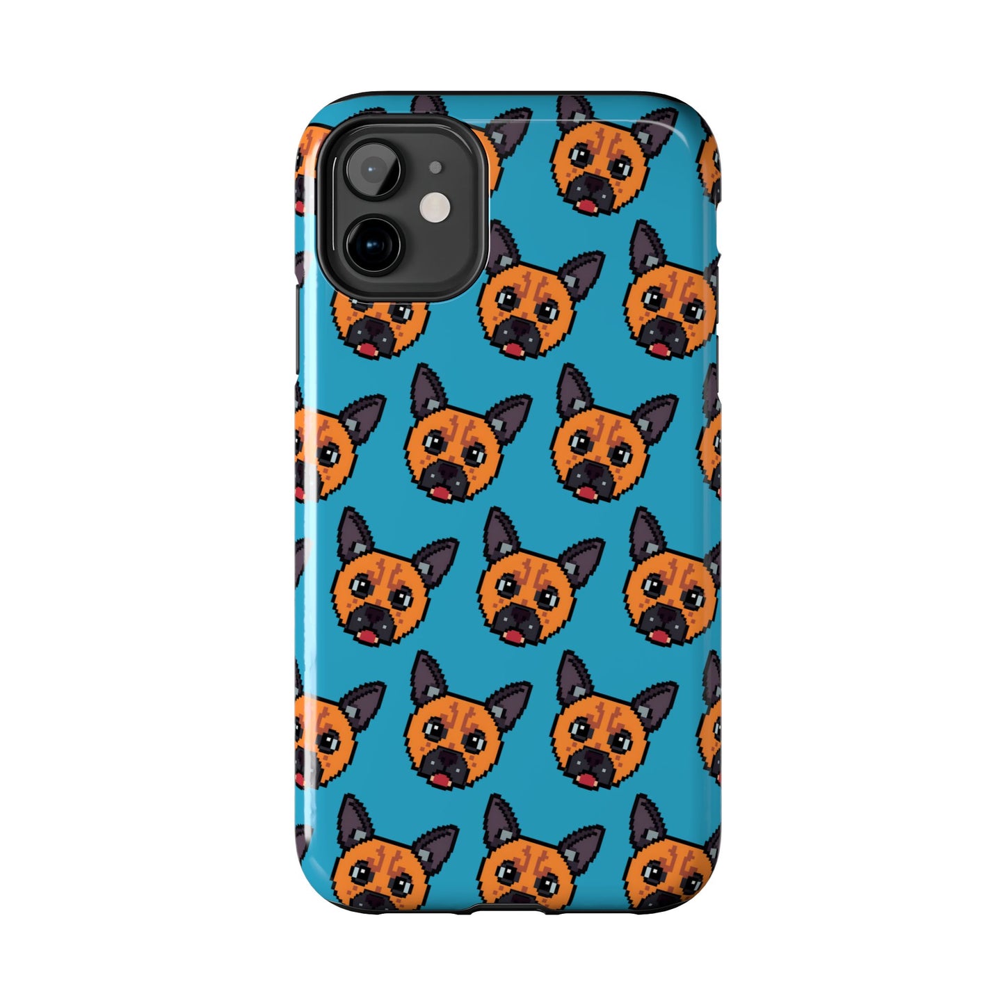 Cute Orange Dog Pixel Art Pattern Tough Phone Case - Fun & Durable Protection - for iPhone