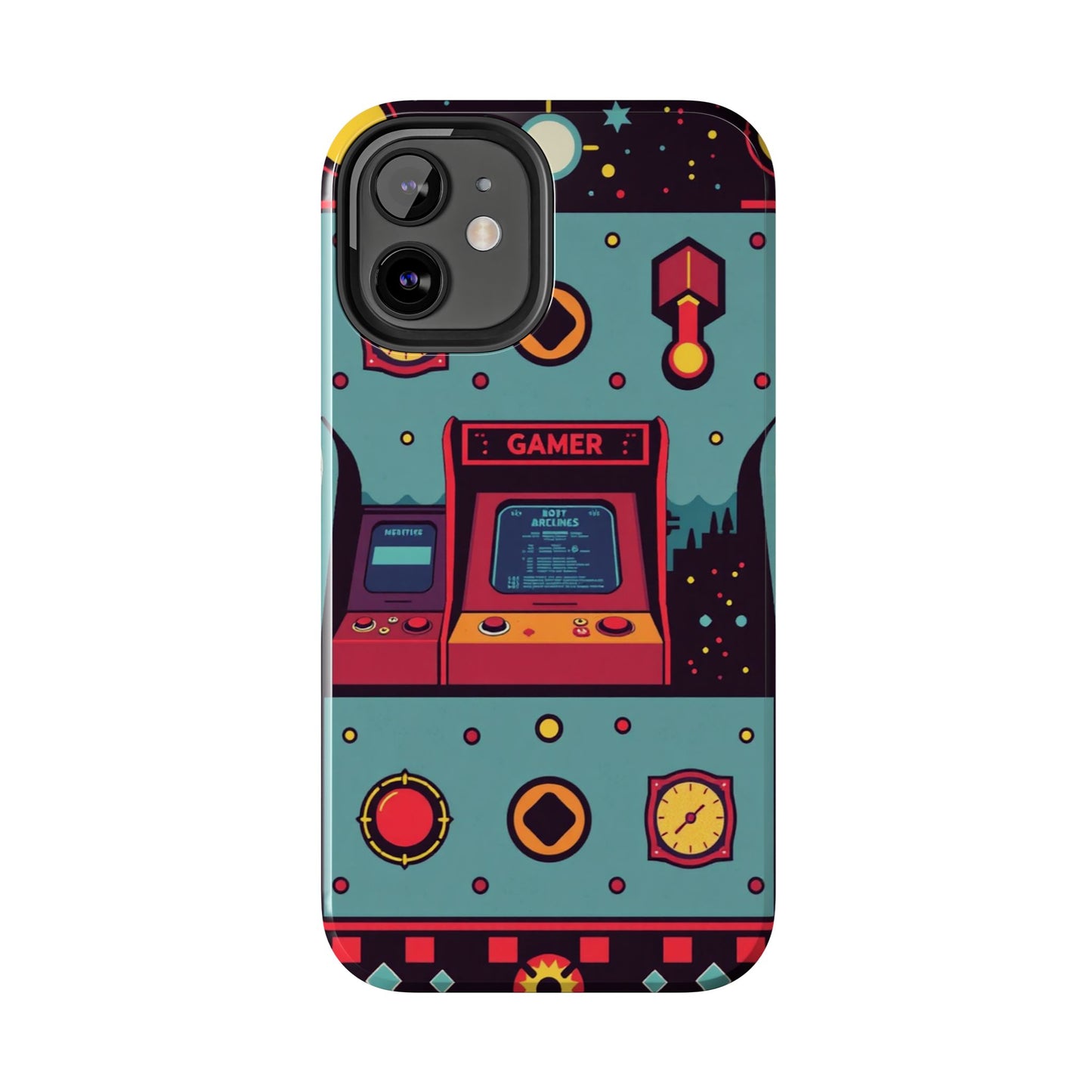 Retro Gamer Tough Phone Case - Vibrant Arcade Design for Gaming Enthusiasts - for iPhone