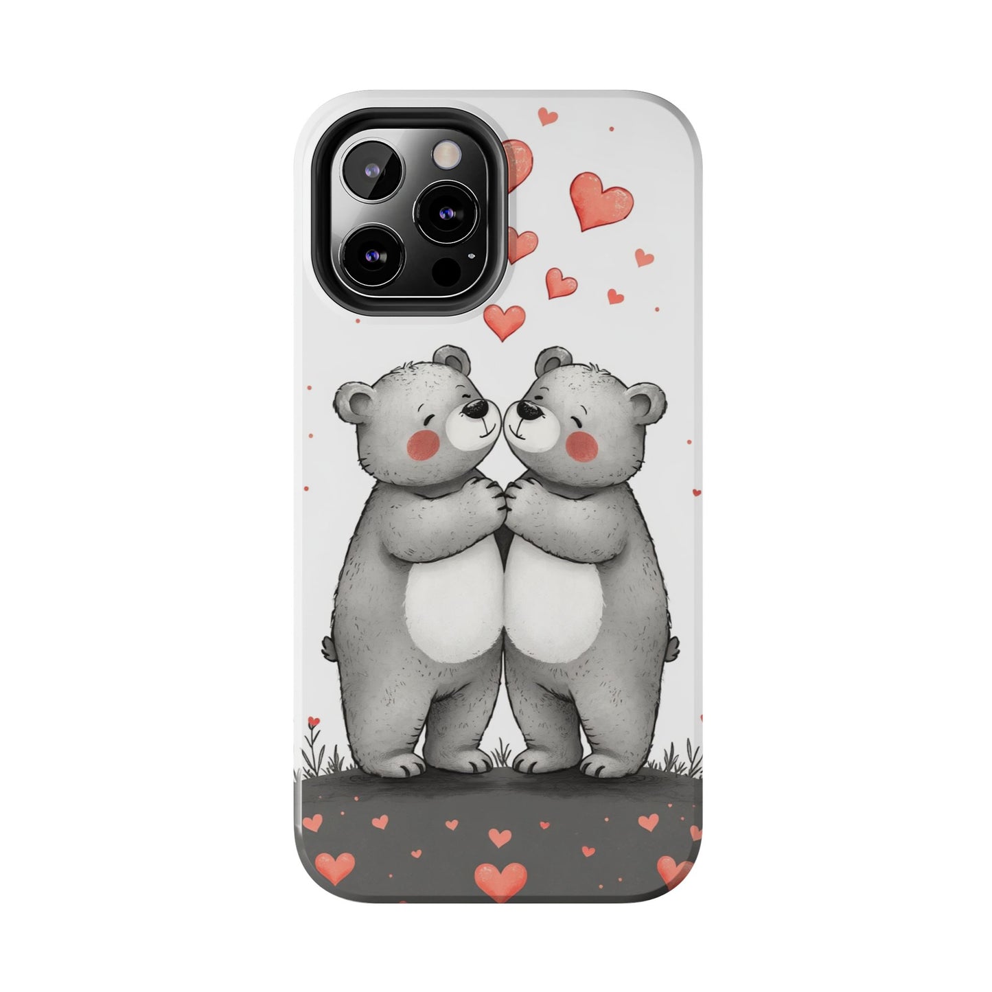 Cute Bear Love Tough Phone Case - Perfect for Valentine's Day & Couples