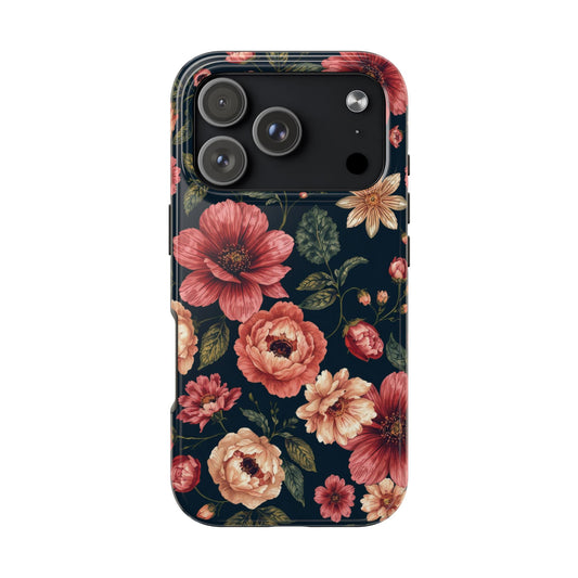 Spring Power! Floral Tough Phone Case - Durable Protection with Elegant Flower Design - for iPhone