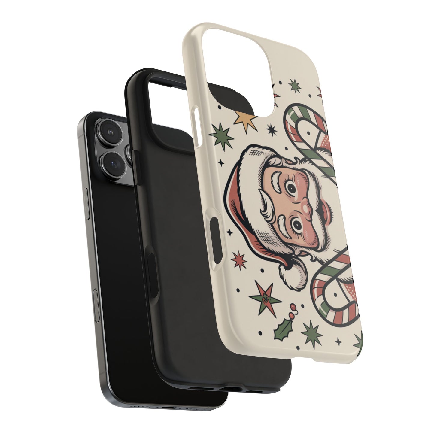 Retro Santa Tough Phone Case - Festive Holiday Design