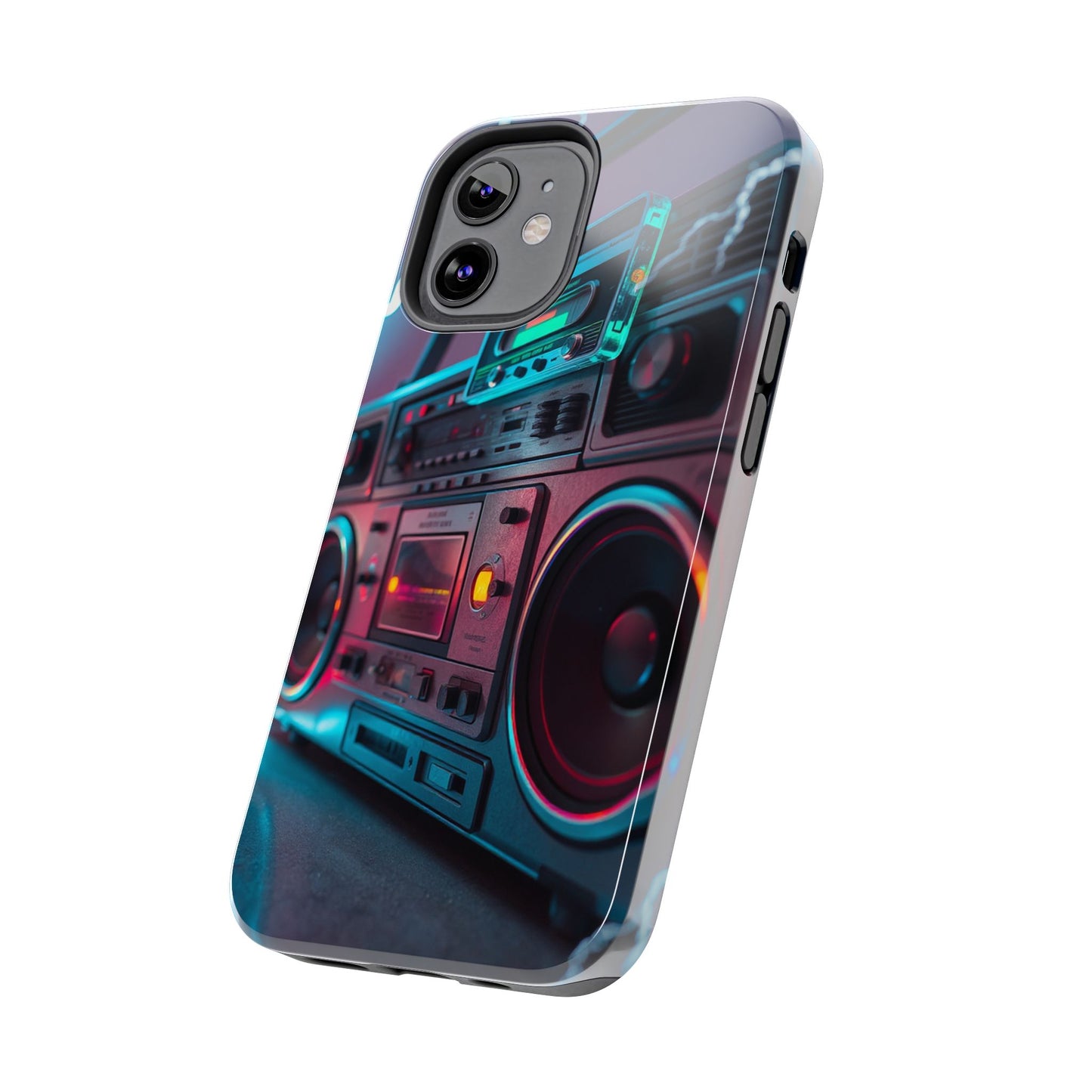 Retro Boombox Tough Phone Case – Vibrant Protection for Music Lovers