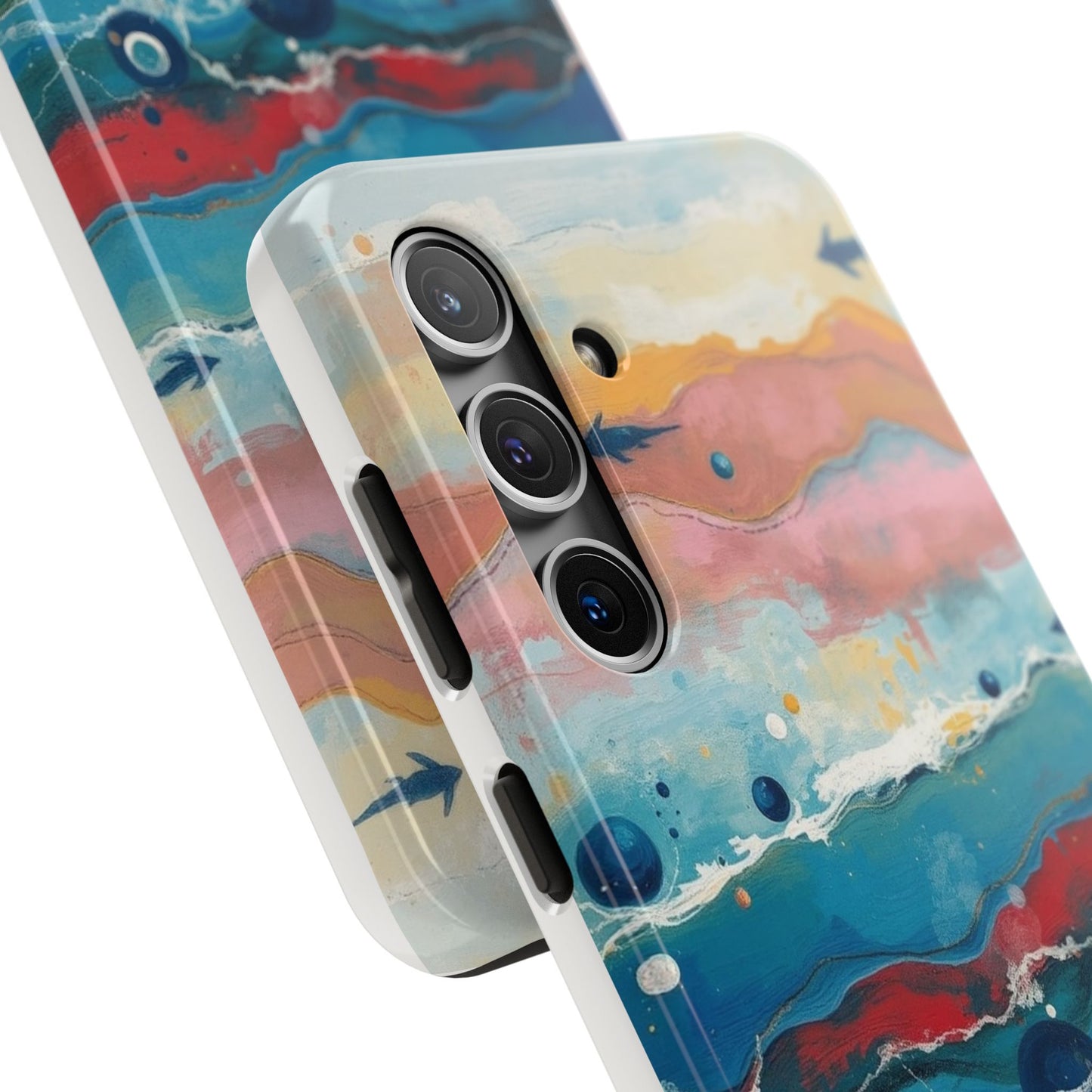 Artistic Tough Phone Case - Vibrant Waves Design for Unique Style