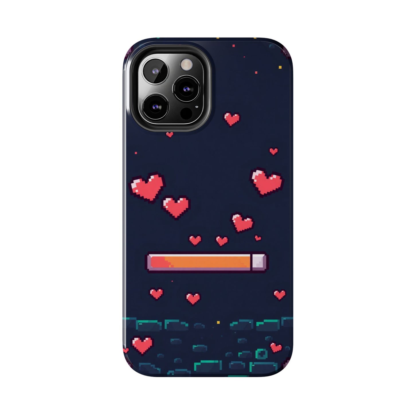 Pixel Heart Tough Phone Case - Retro Gamer Style for Valentine's Day
