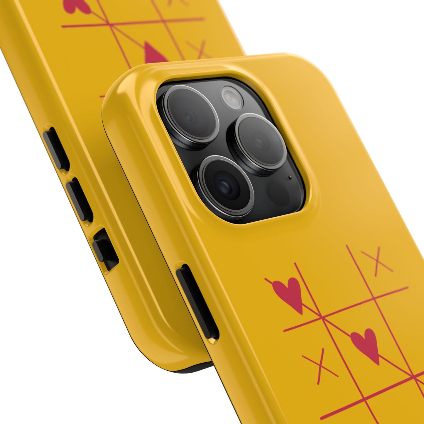 Heart Game Tough Phone Case - Fun Yellow Design for Gamers & Loved Ones - for iPhone