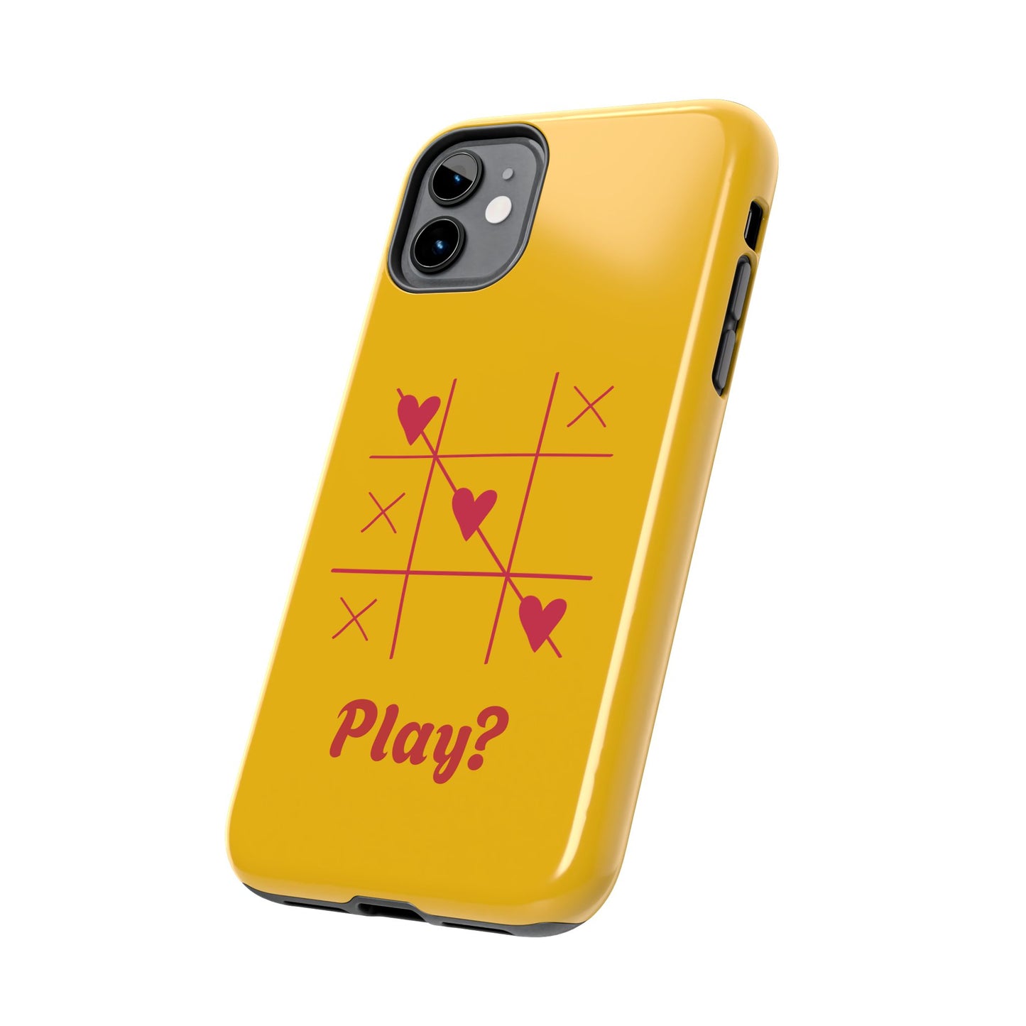 Heart Game Tough Phone Case - Fun Yellow Design for Gamers & Loved Ones - for iPhone