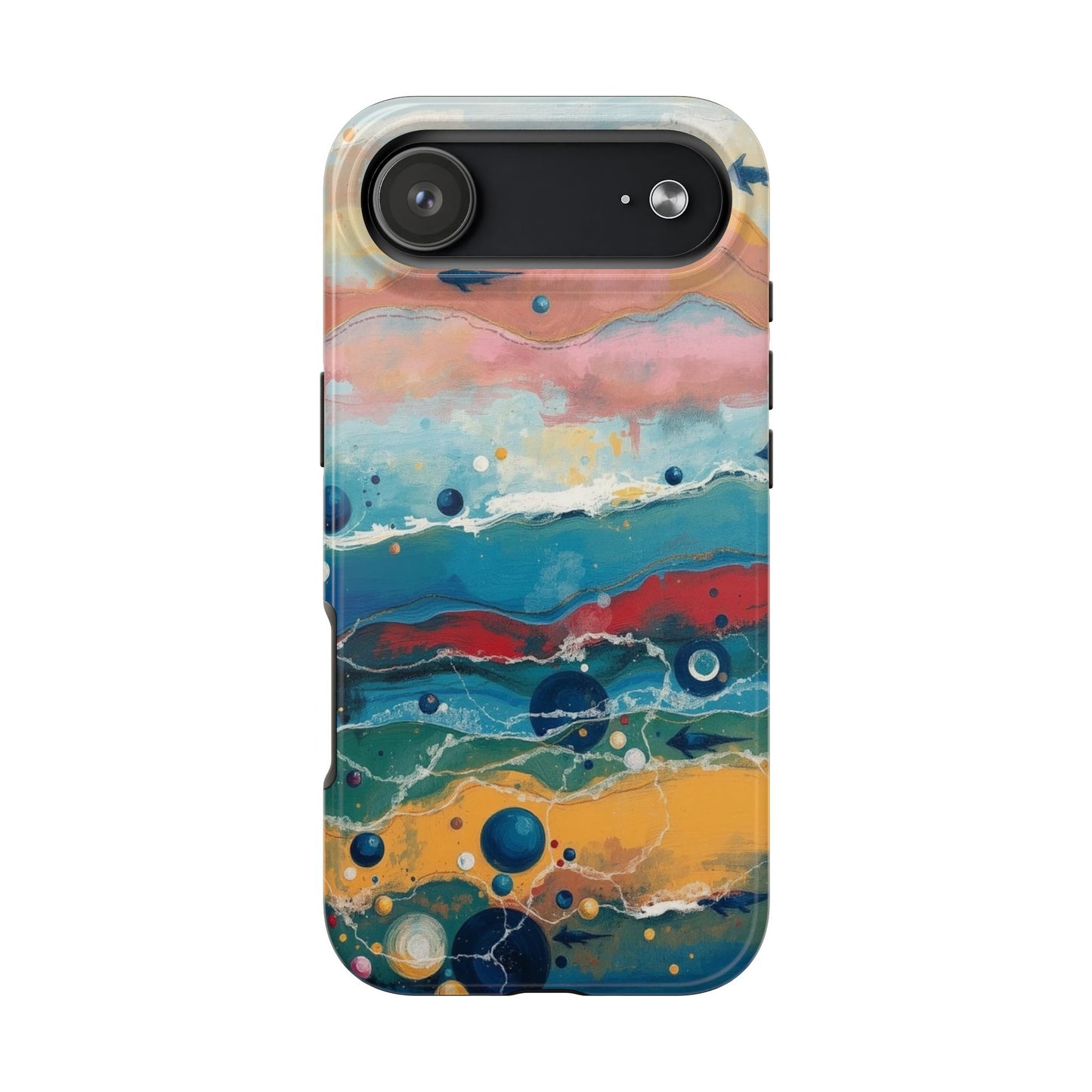 Artistic Tough Phone Case - Vibrant Waves Design for Unique Style