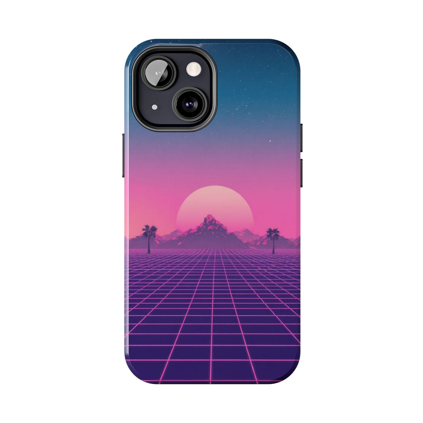 Retro Aesthetic Tough Phone Case - Vibrant Sunset Design