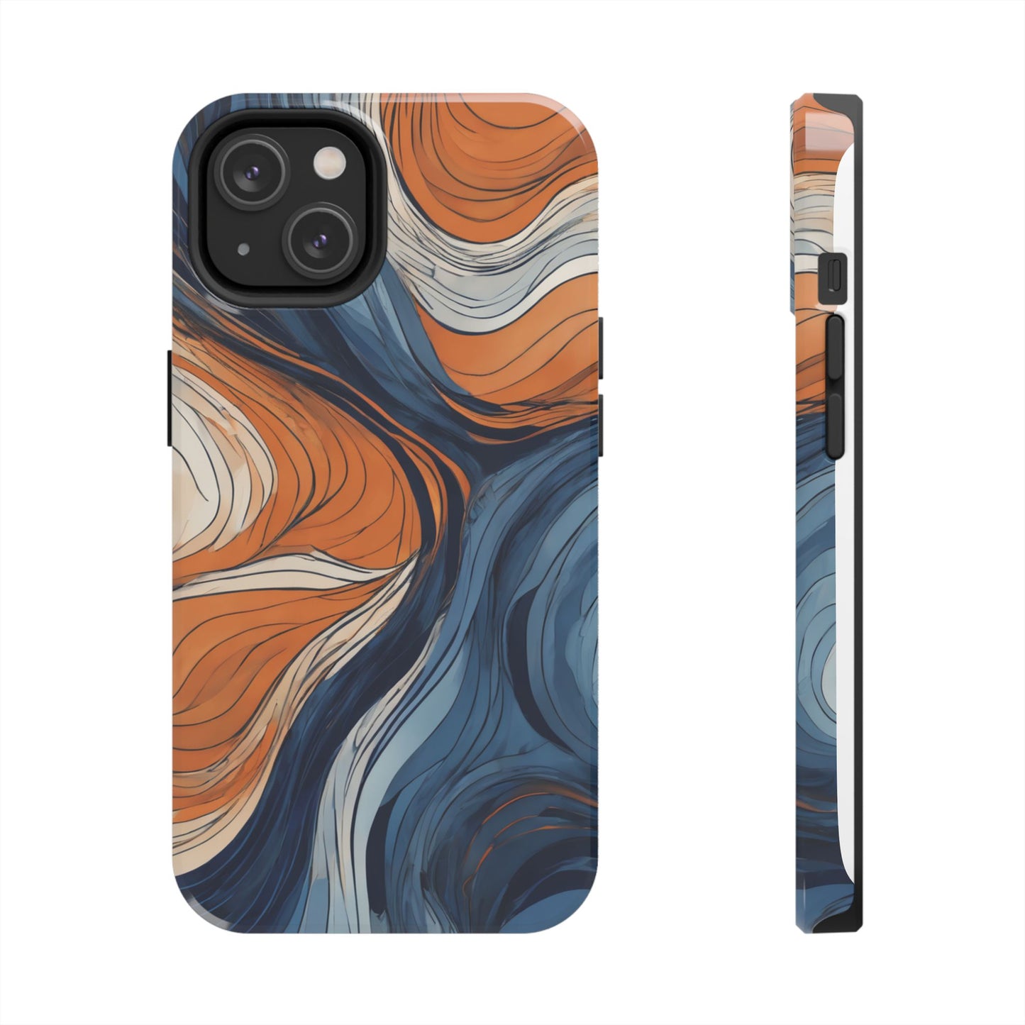 Artistic Tough Phone Case - Vibrant Abstract  Waves Design - for iPhone