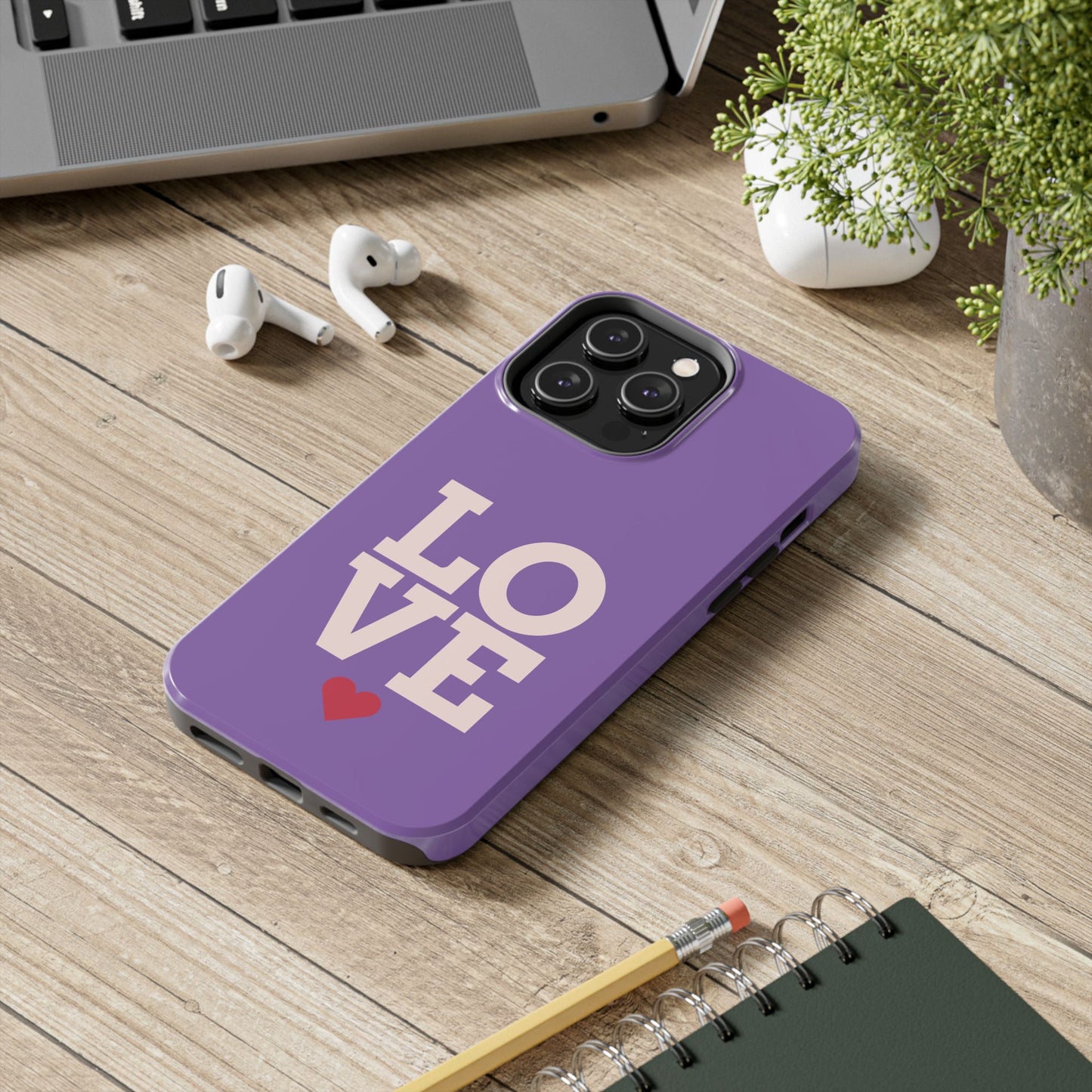 Purple Love Phone Case - Durable & Stylish Tough Case - for iPhone