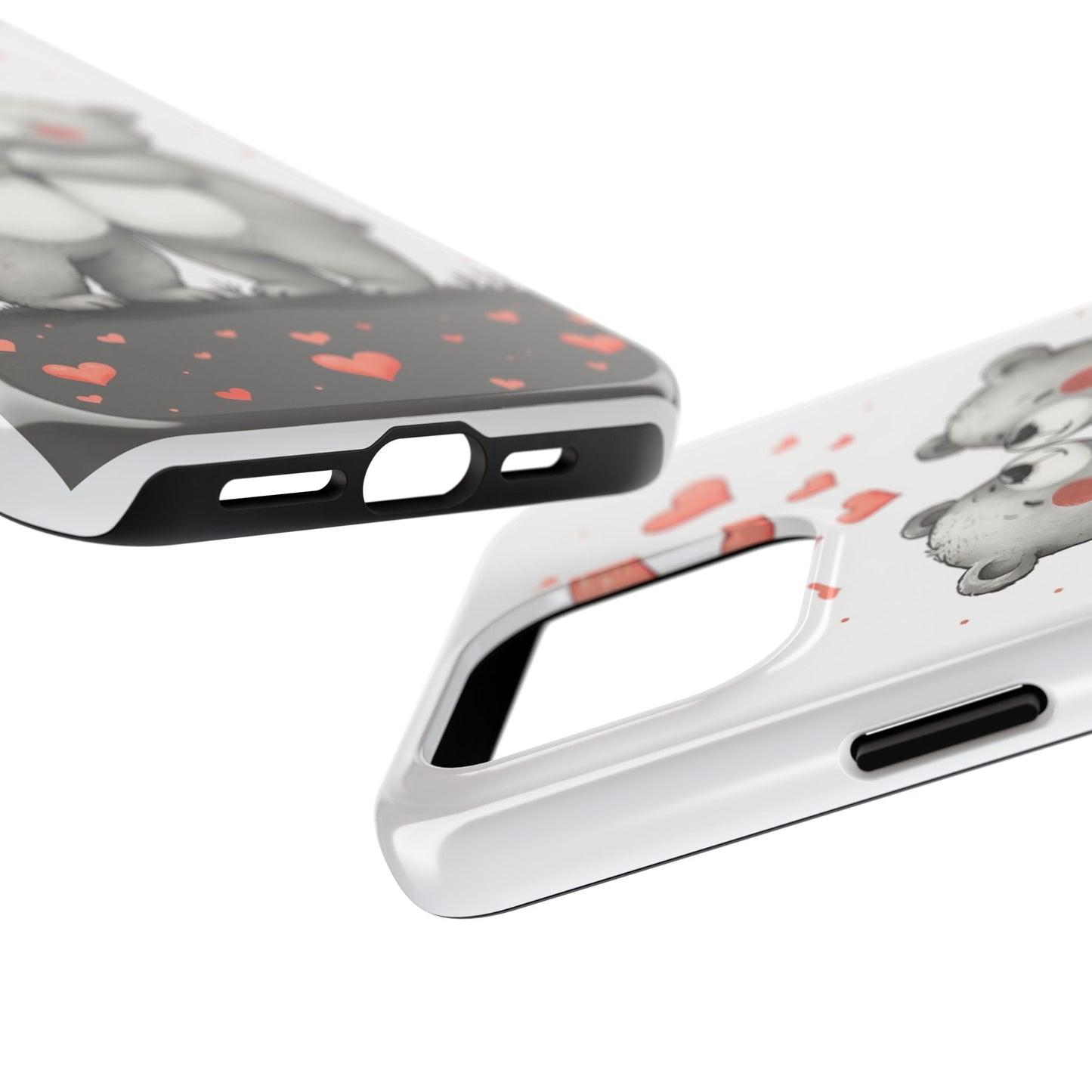 Cute Bear Love Tough Phone Case - Perfect for Valentine's Day & Couples