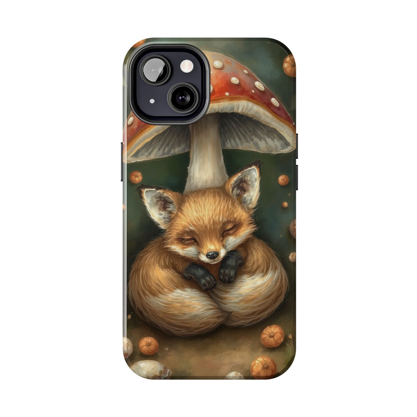 Cute Fox & Mushroom Phone Case - Tough Protective Cover