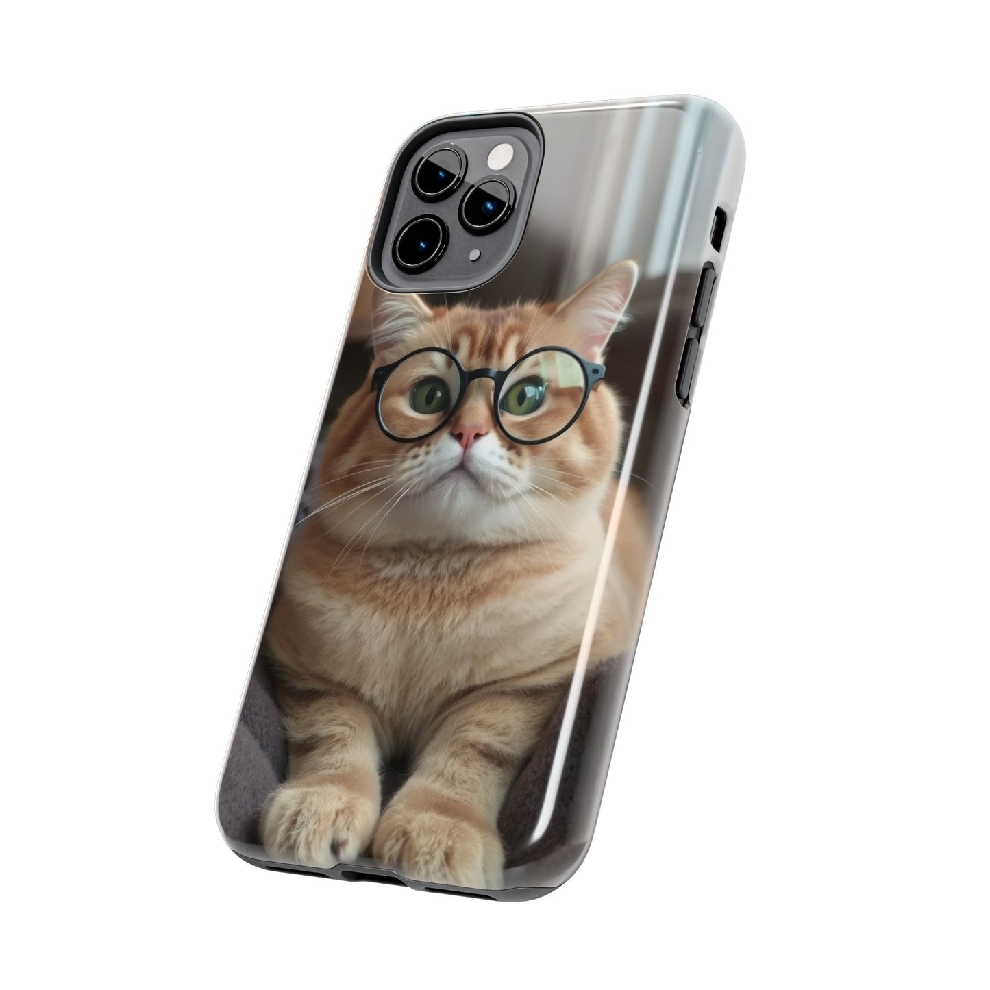 Cute Cat Glasses Tough Phone Case - Fun & Stylish Protection for Cat Lovers