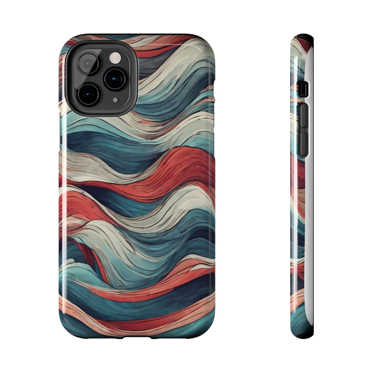 Abstract Waves Tough Phone Case - Stylish & Durable Phone Protection - for iPhone