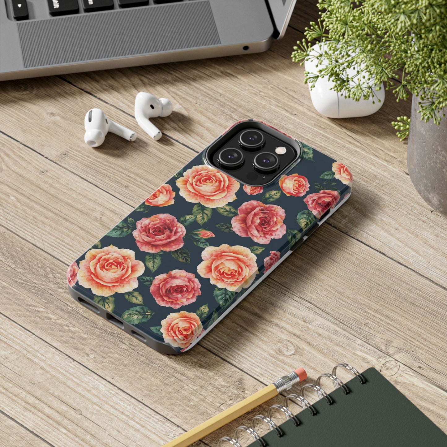 Floral Tough Phone Cases - Durable & Stylish New Age Rose Design - for iPhone