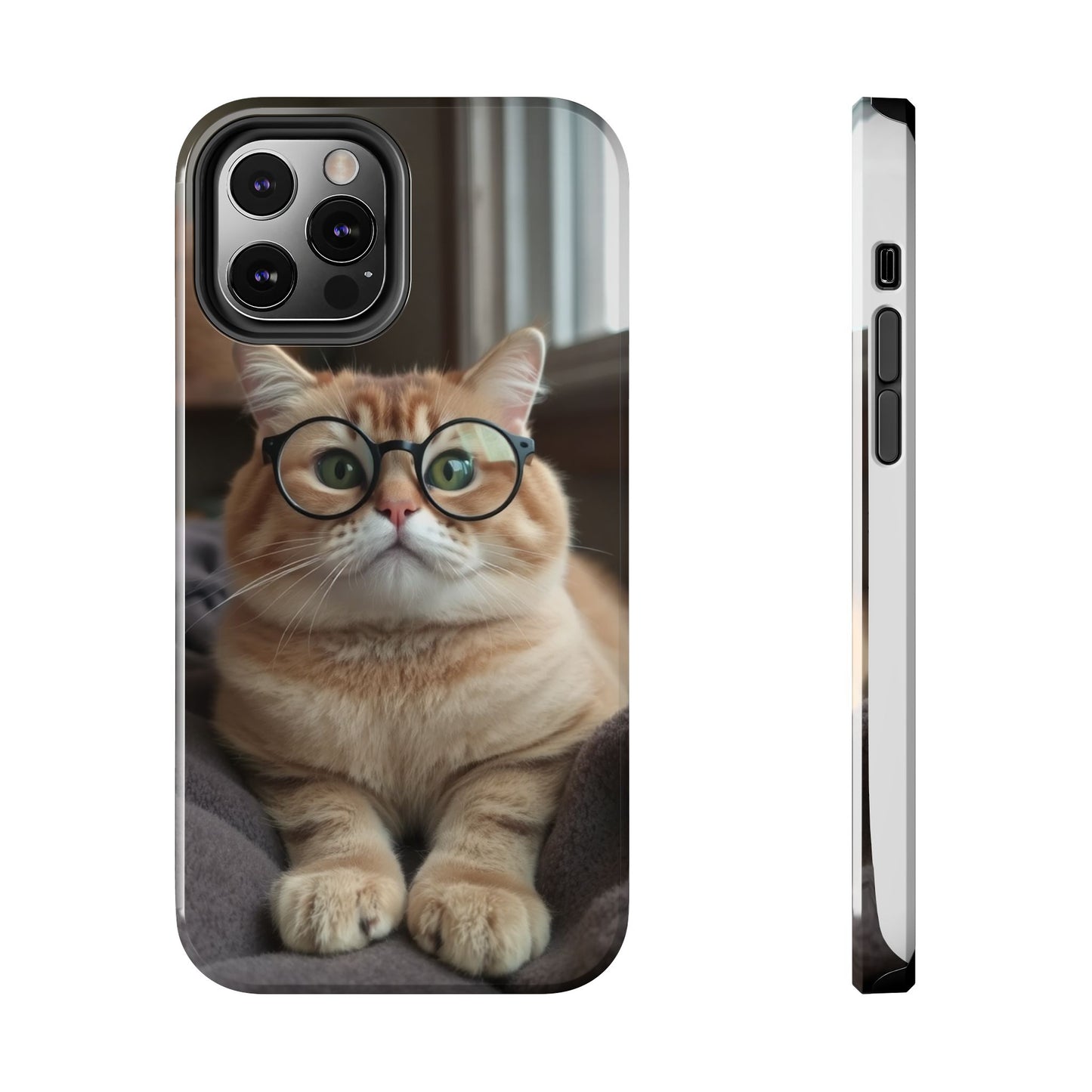 Cute Cat Glasses Tough Phone Case - Fun & Stylish Protection for Cat Lovers