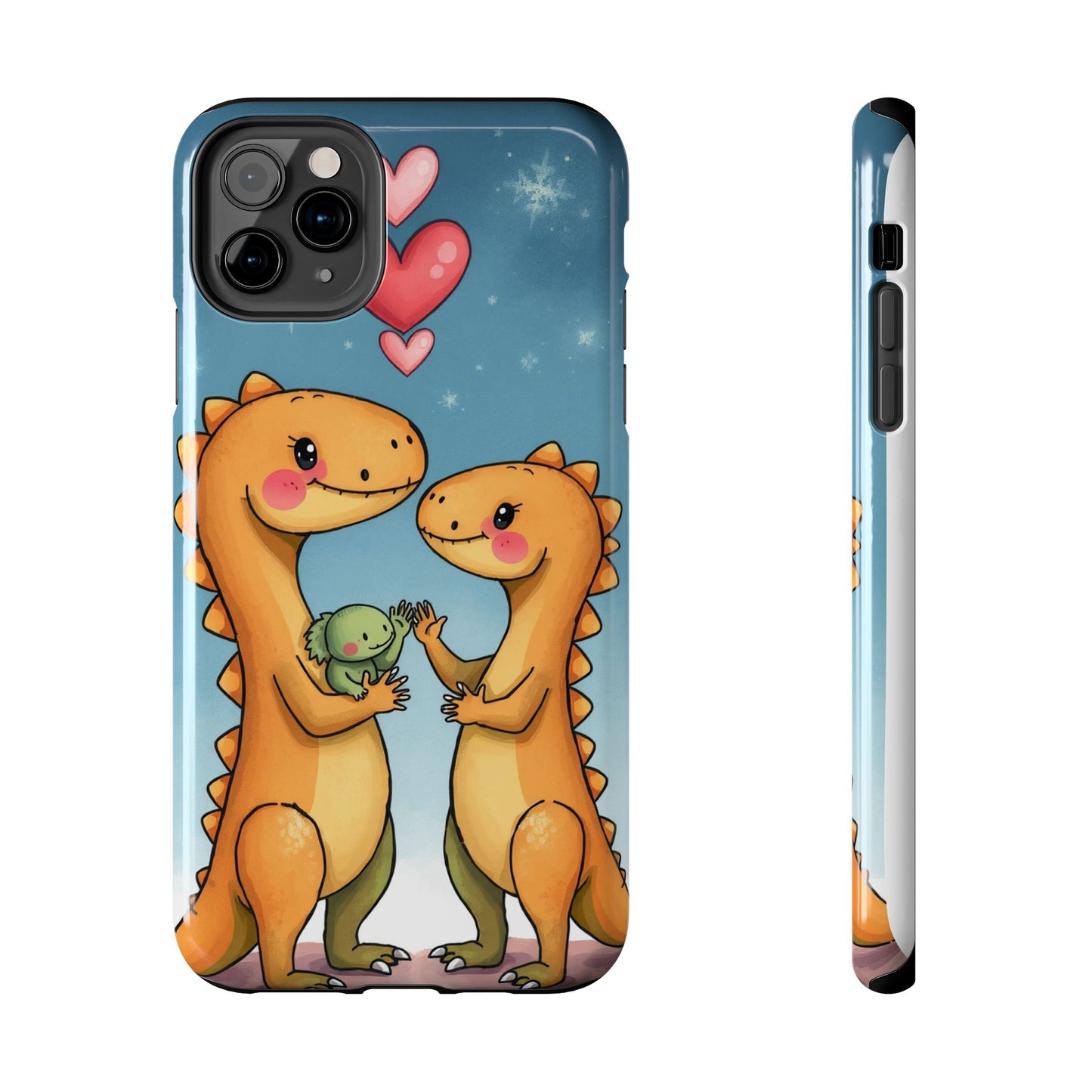 Dino Love Tough Phone Case - Cute & Durable Design for Kids & Parents