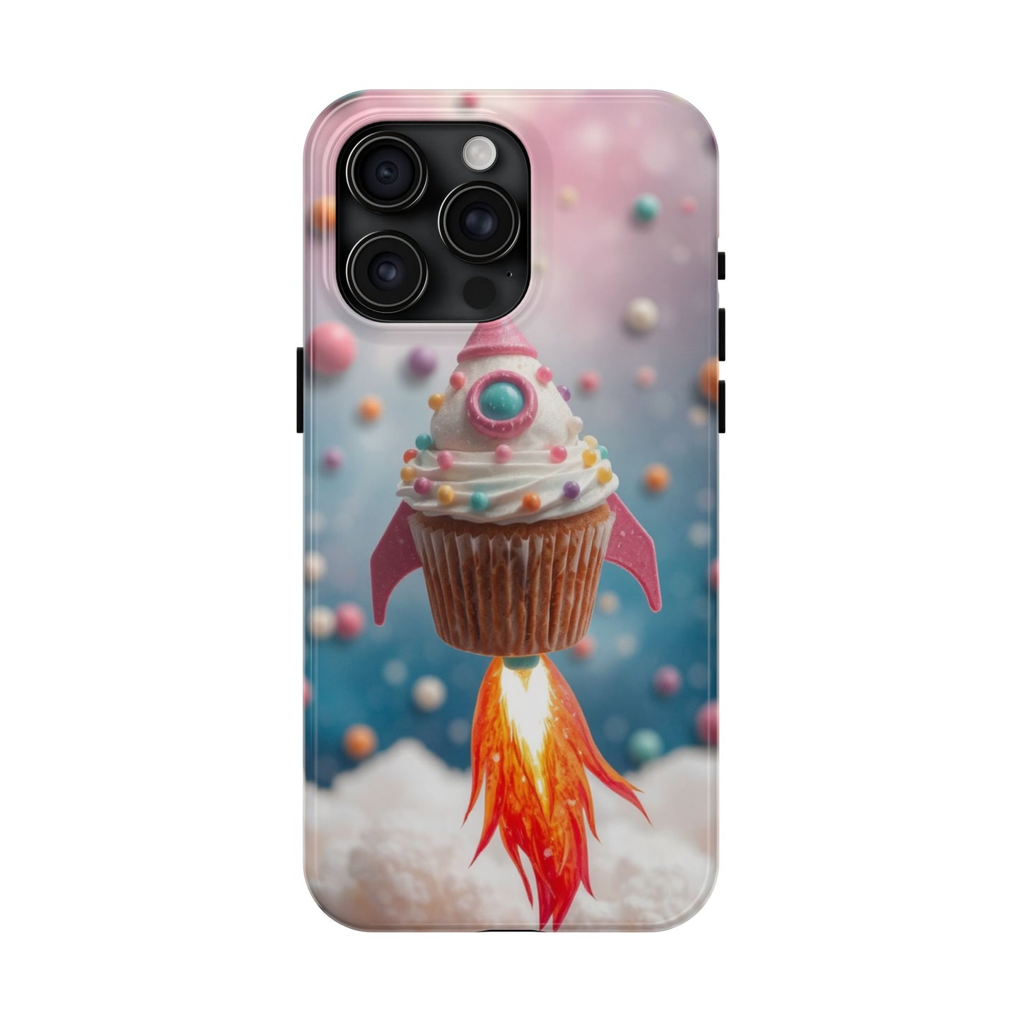 Whimsical Rocket Cupcake Phone Case - Fun Protective Case for Kids and Teens
