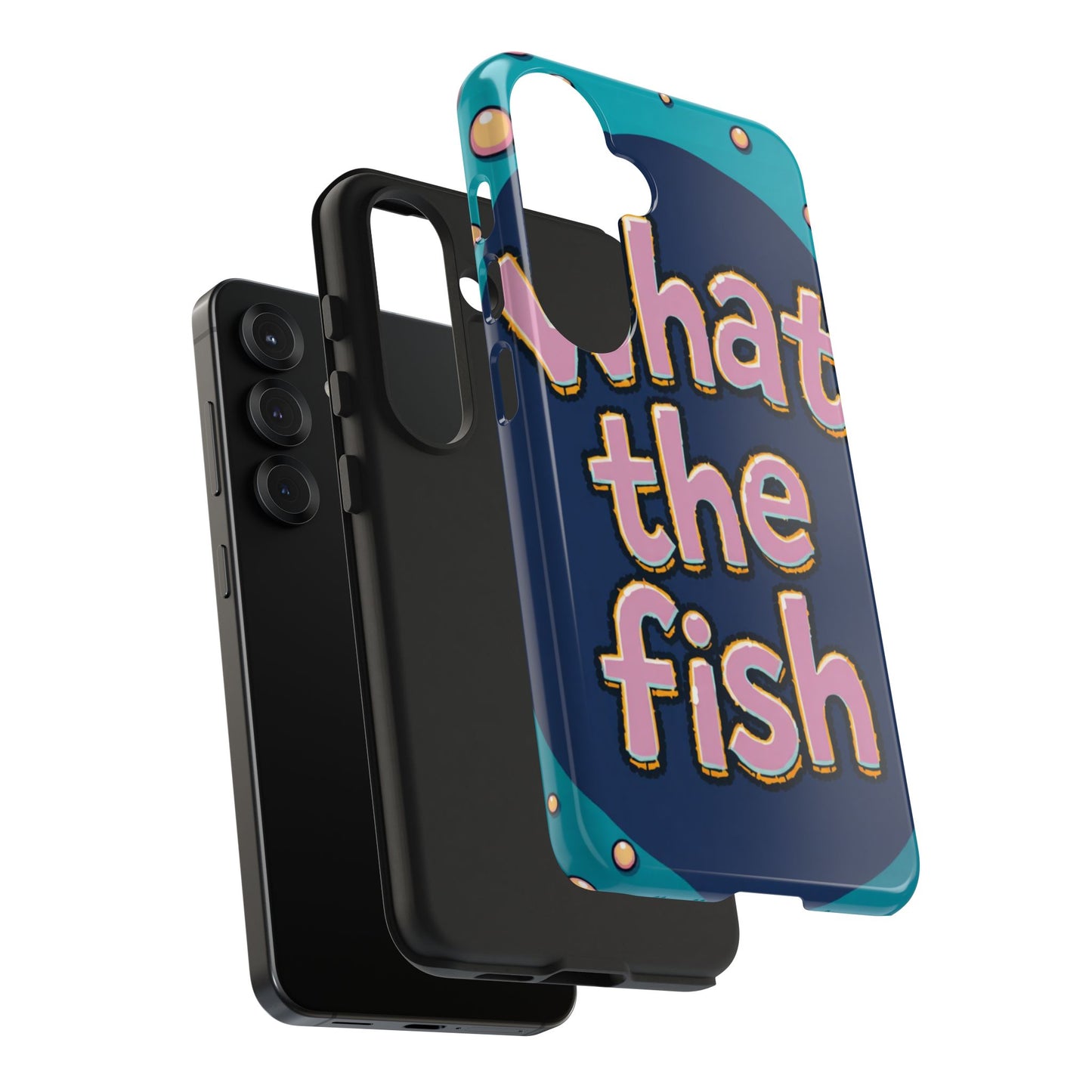 Playful Tough Phone Case - "What the Fish" Design