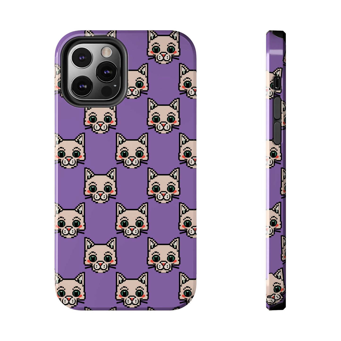 Cute Pixel Cat Tough Phone Case – Fun and Durable Protection for Cat Lovers - for iPhone