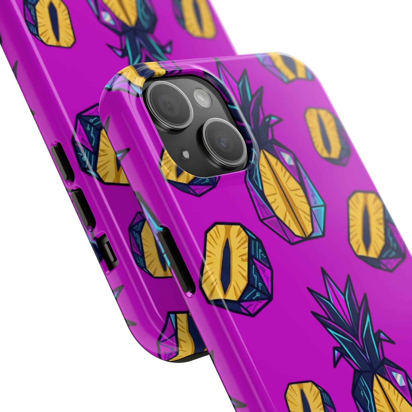 Cyberpunk Origami Pineapple iPhone Case