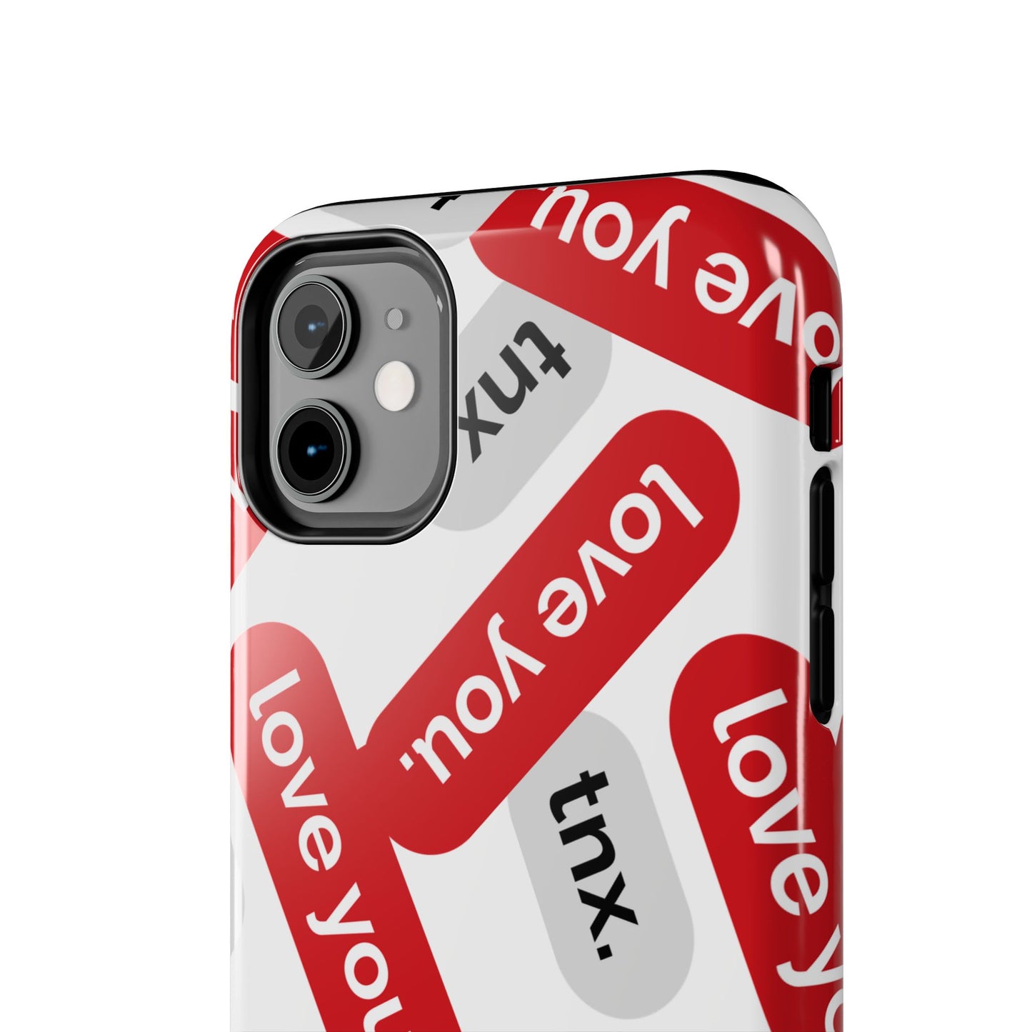 Love You&Tnx Tough Phone Case - Stylish and Protective for iPhone