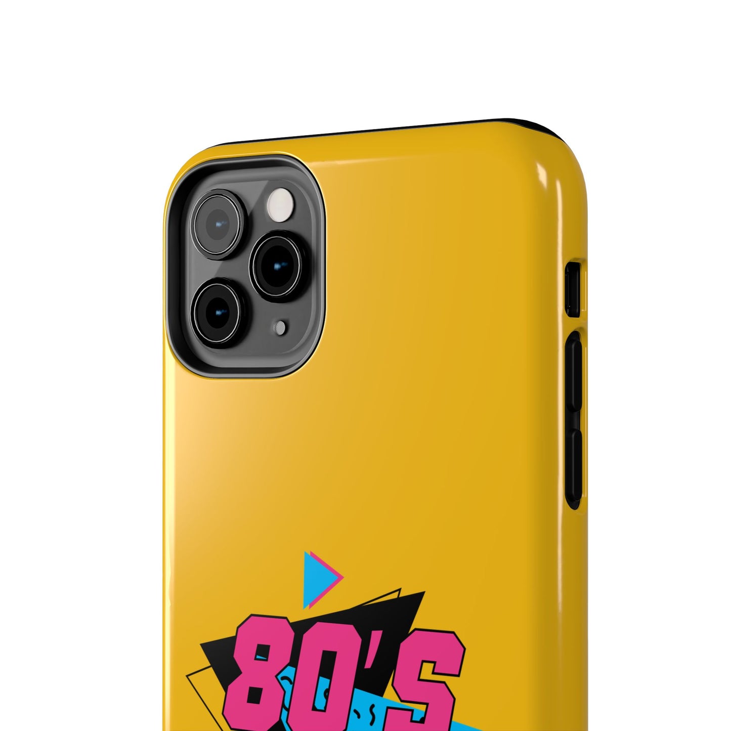 80's Made Me Tough Phone Case - Retro Yellow Silicone Cover - for iPhone