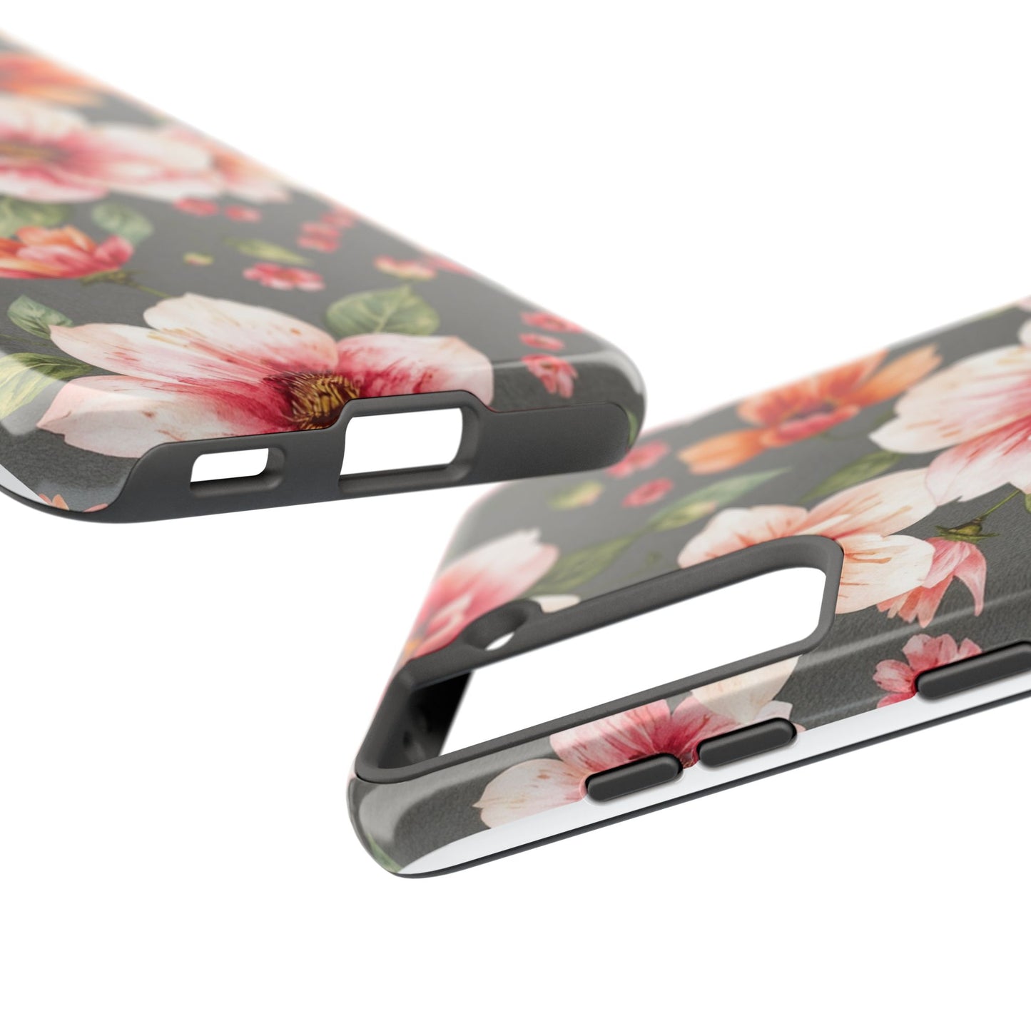 Floral Pink Tough Phone Case - Stylish & Durable Floral Design - for iPhone