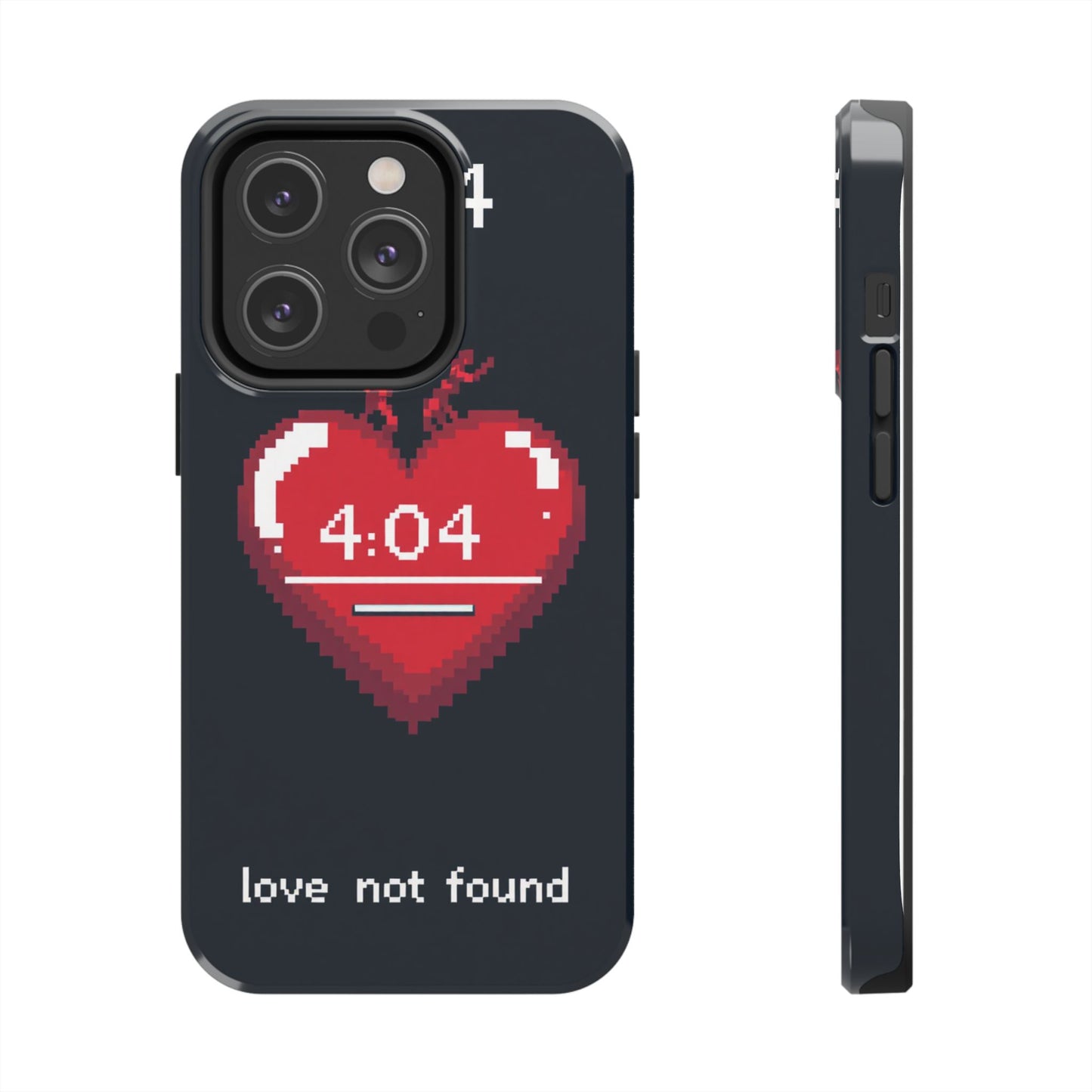 Vintage Pixel Heart Tough Phone Case - "404 Love Not Found" Design