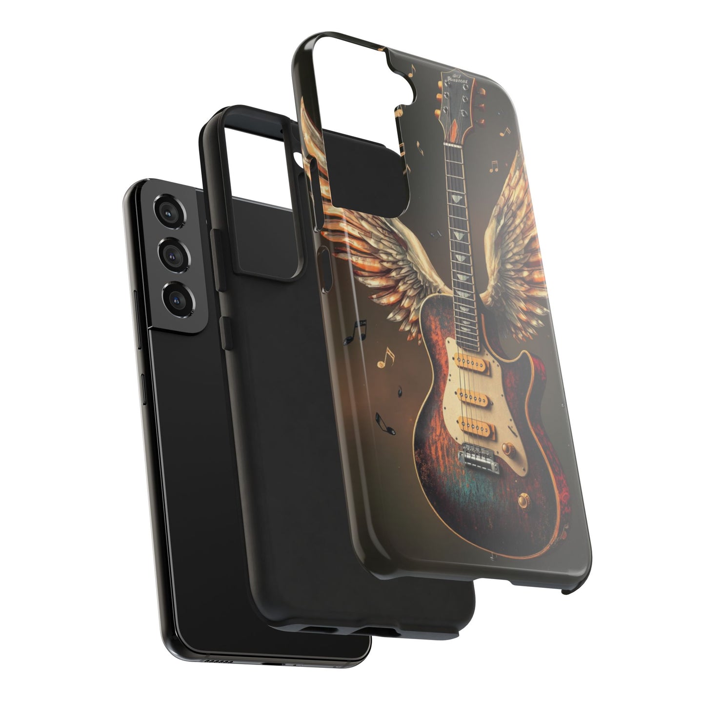Inspirational Guitar Wing Phone Case - Tough Protection for Music Lovers