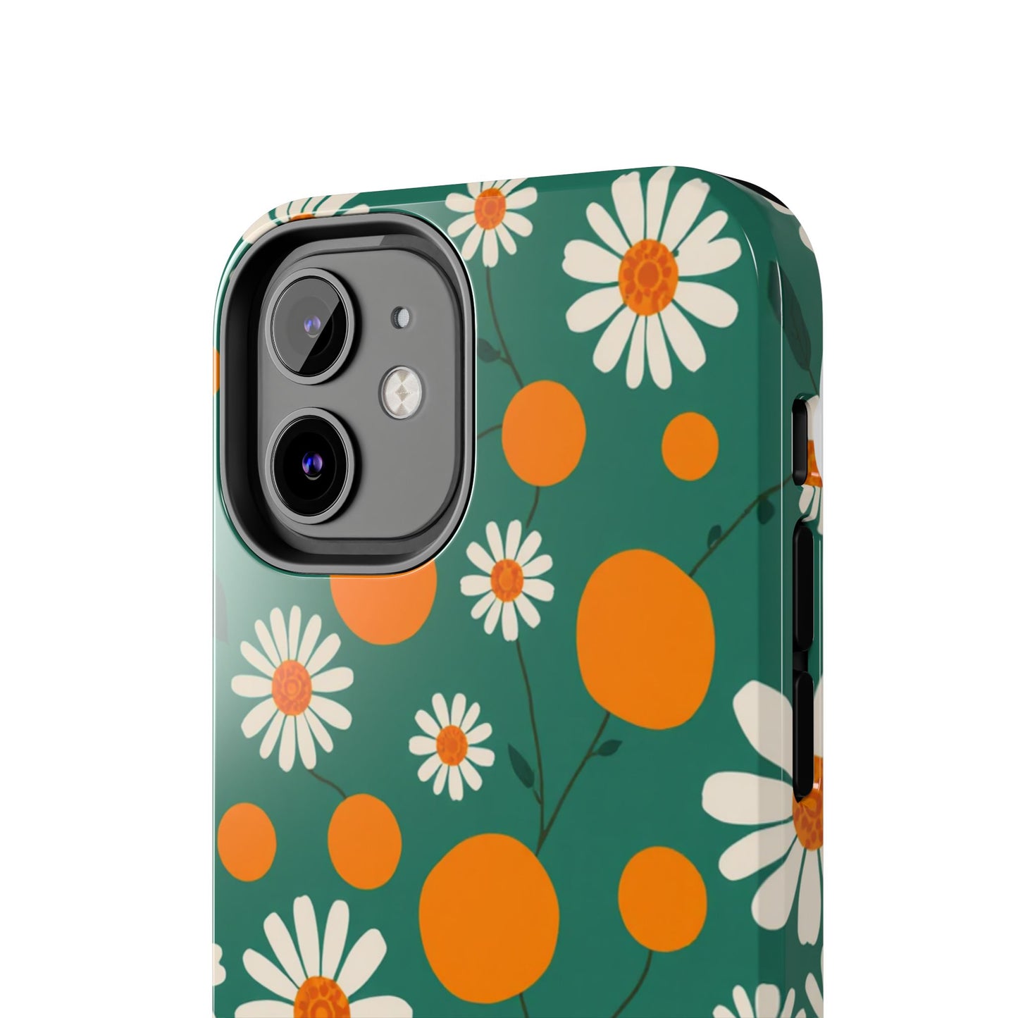 Floral Tough Phone Case - Daisy & Orange Design