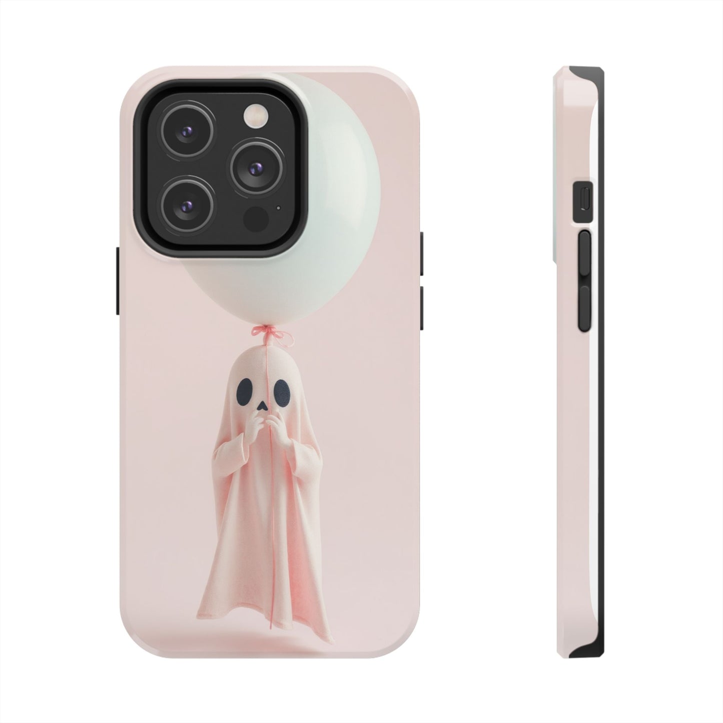 Cute Ghost Phone Case with Balloon - Tough Protection for Spooky Vibes