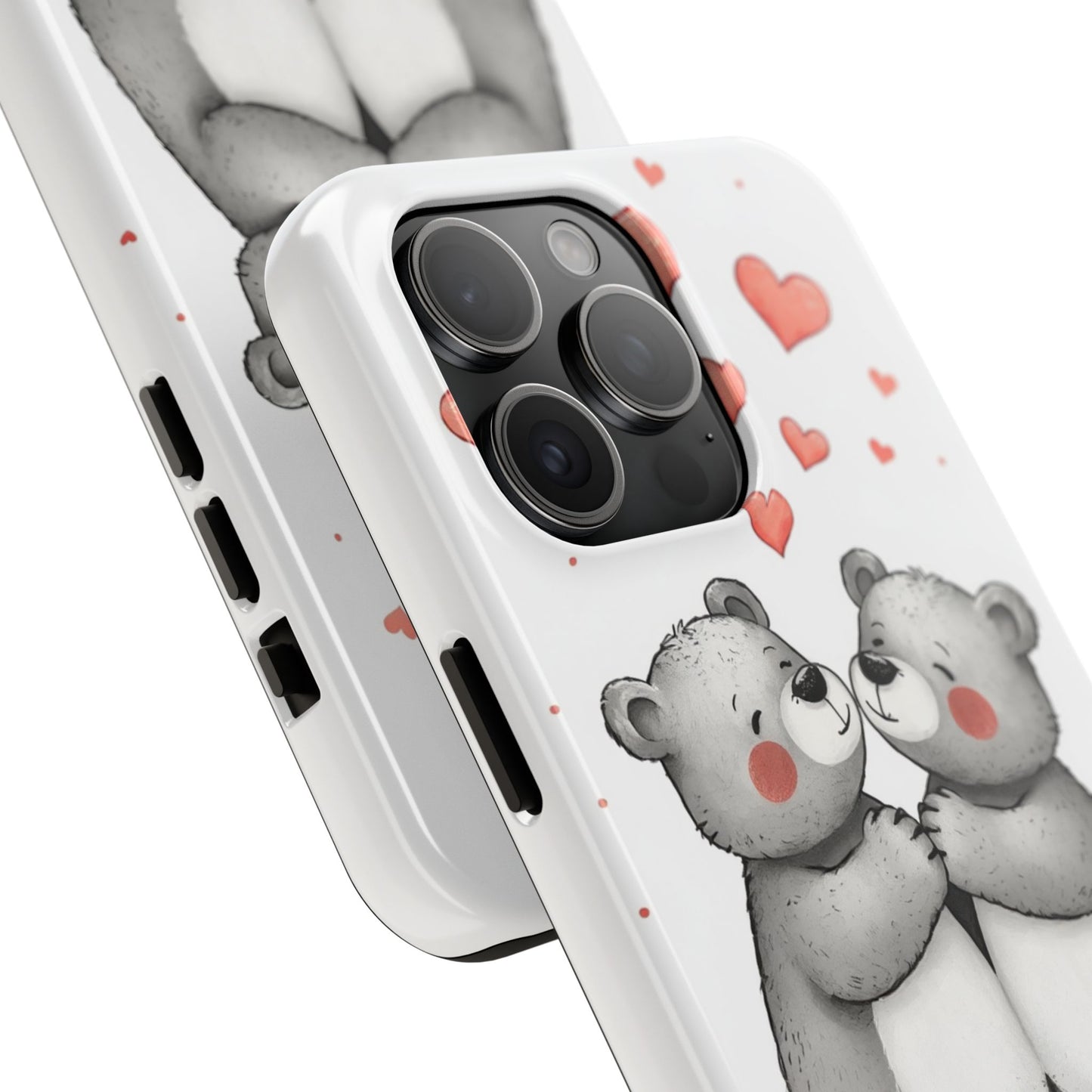 Cute Bear Love Tough Phone Case - Perfect for Valentine's Day & Couples