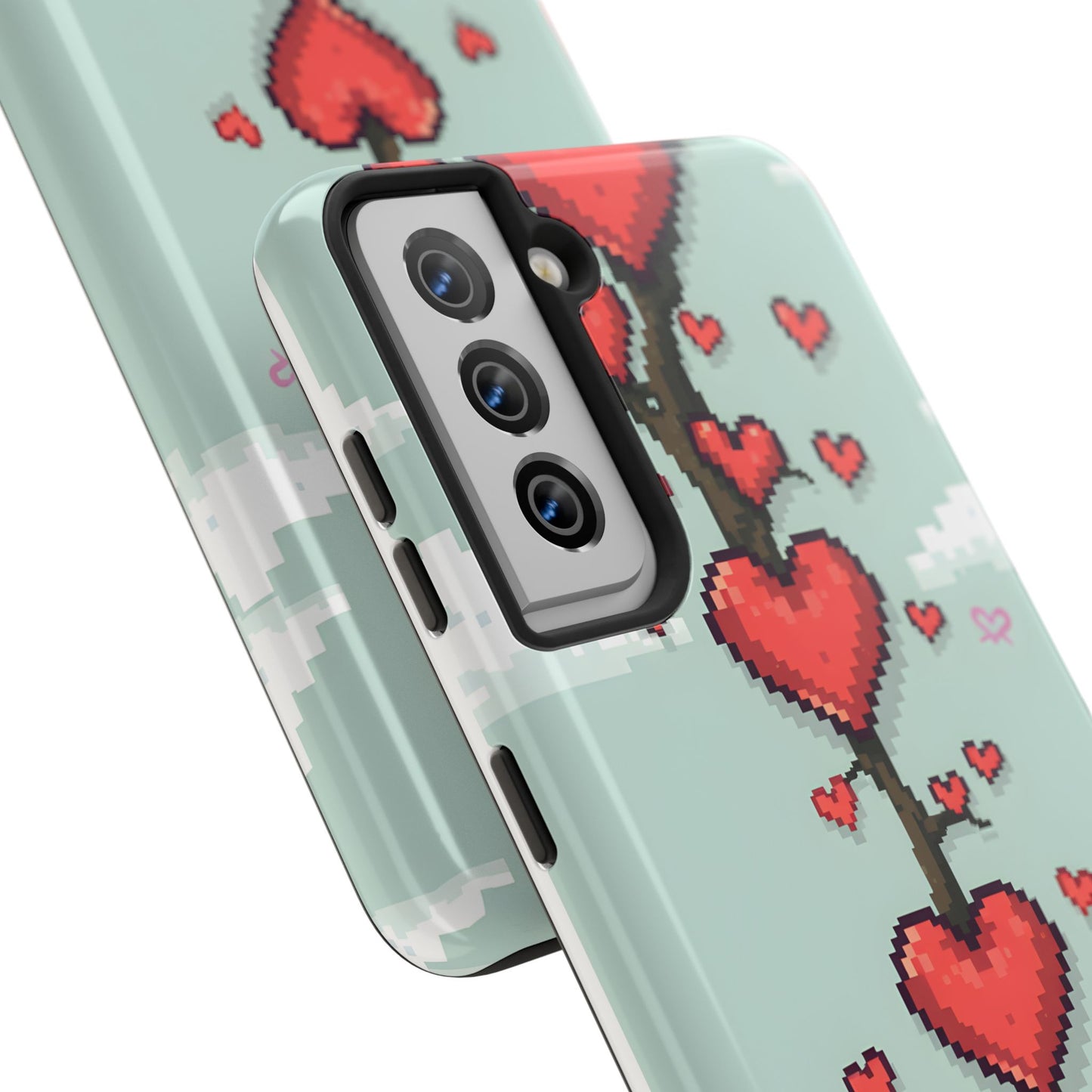 Pixelated Love Hearts Tree | Tough Phone Case - Cute Design - for iPhone