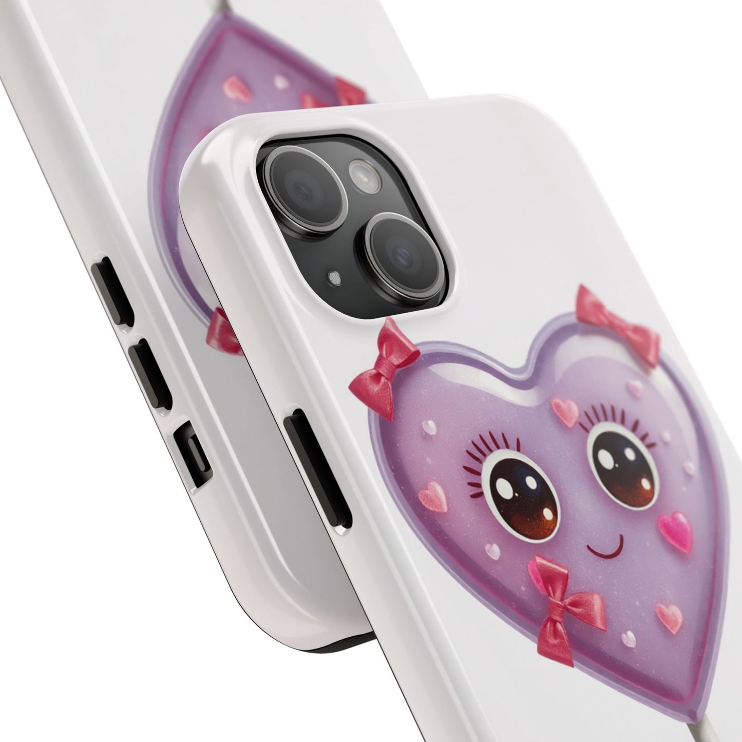 Cute Heart Lollipop Tough Phone Case - Adorable Protection for Candy Lovers