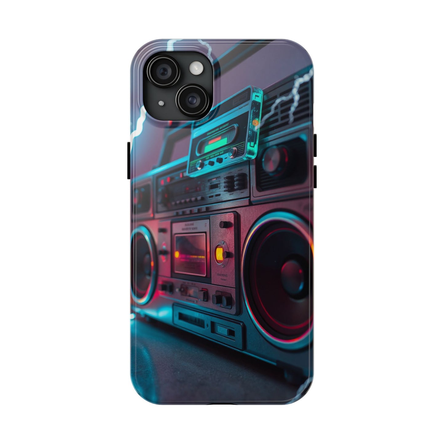 Retro Boombox Tough Phone Case – Vibrant Protection for Music Lovers