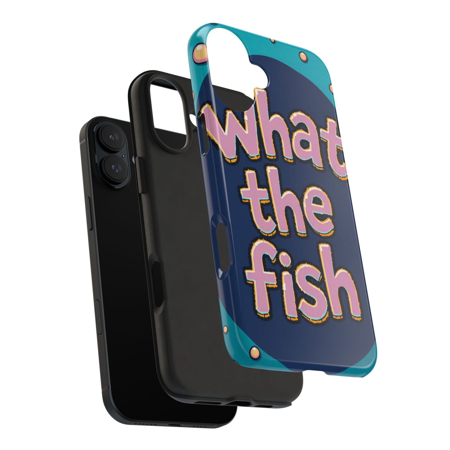 Playful Tough Phone Case - "What the Fish" Design