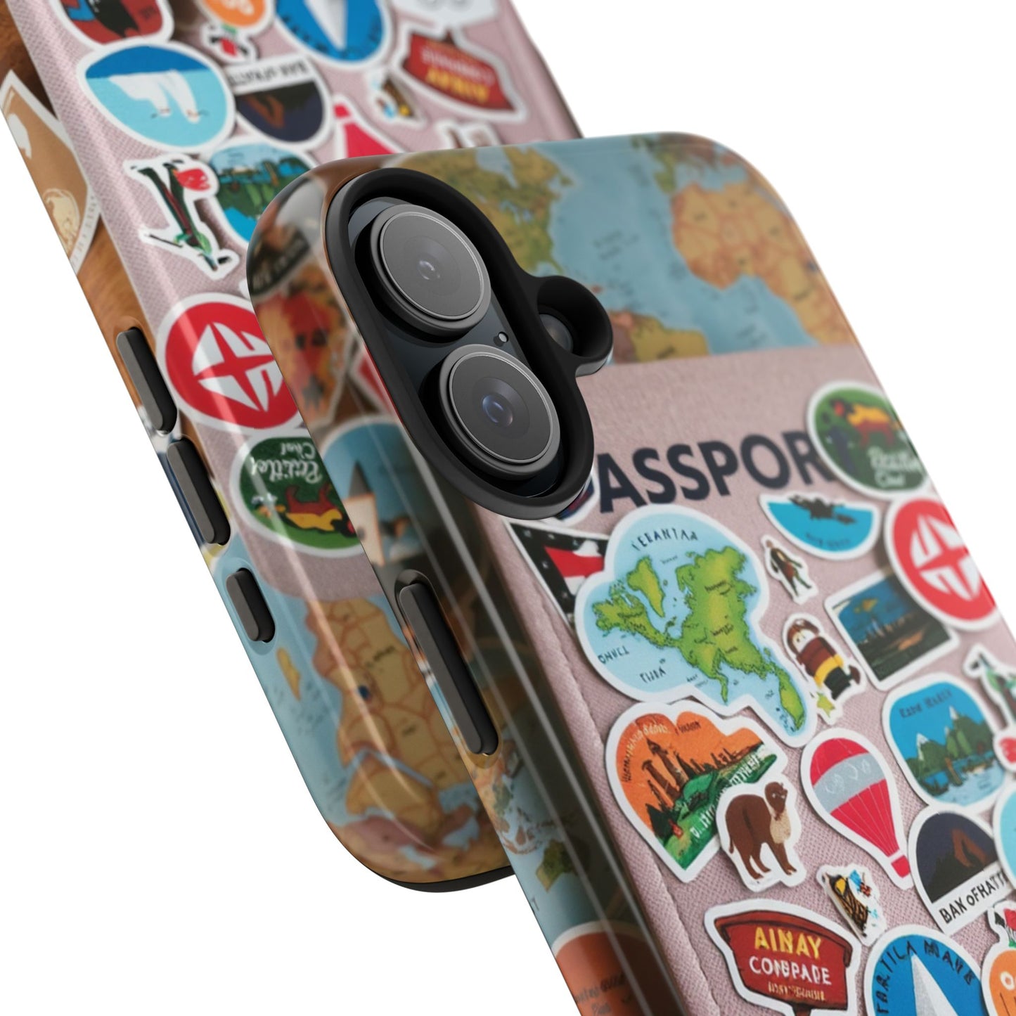Adventure Stickers Phone Case - Tough Protection for Travel Lovers