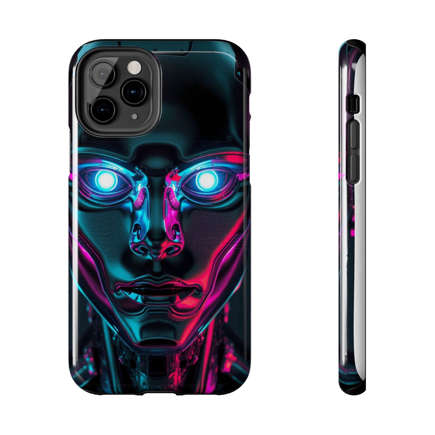 Futuristic Phone Case, Tough Phone Cover, Cyberpunk Style, Robot Design, Gift for Tech Lovers, Unique Phone Accessories