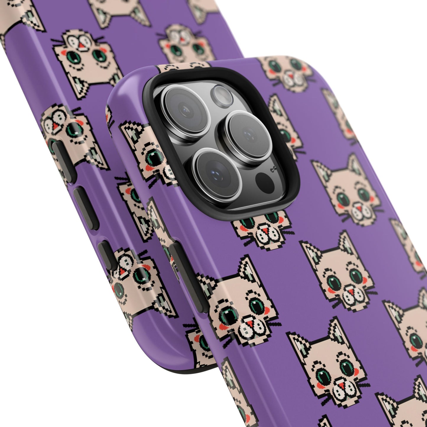 Cute Pixel Cat Tough Phone Case – Fun and Durable Protection for Cat Lovers - for iPhone