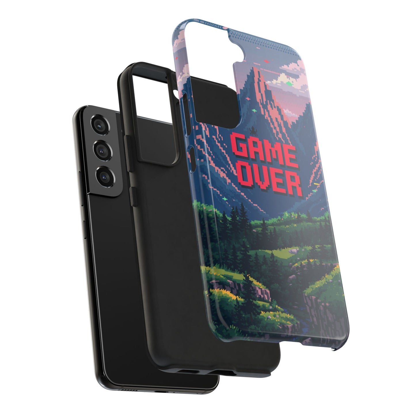 Pixel Art Tough Phone Case - 'Game Over' Design for Gamers
