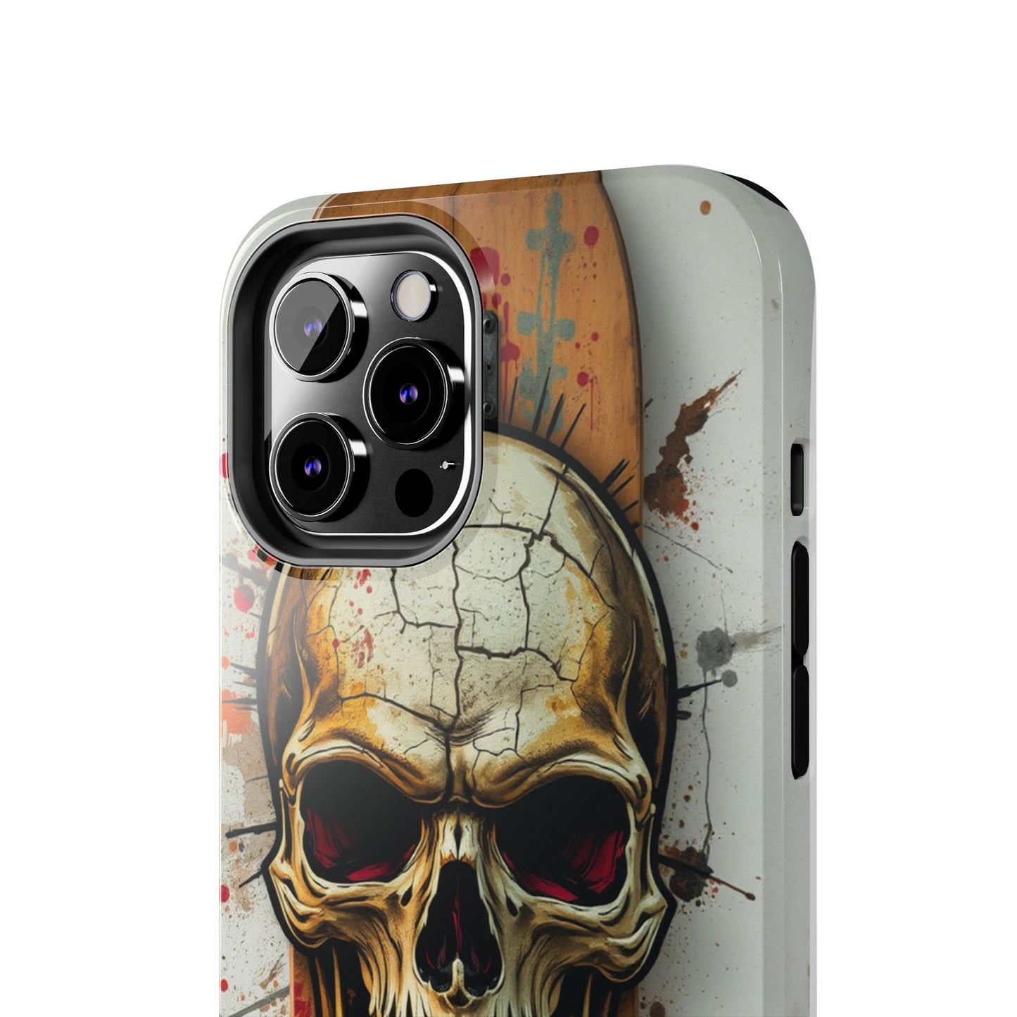Edgy Skull Tough Phone Case - Durable Protection for Skateboard Enthusiasts