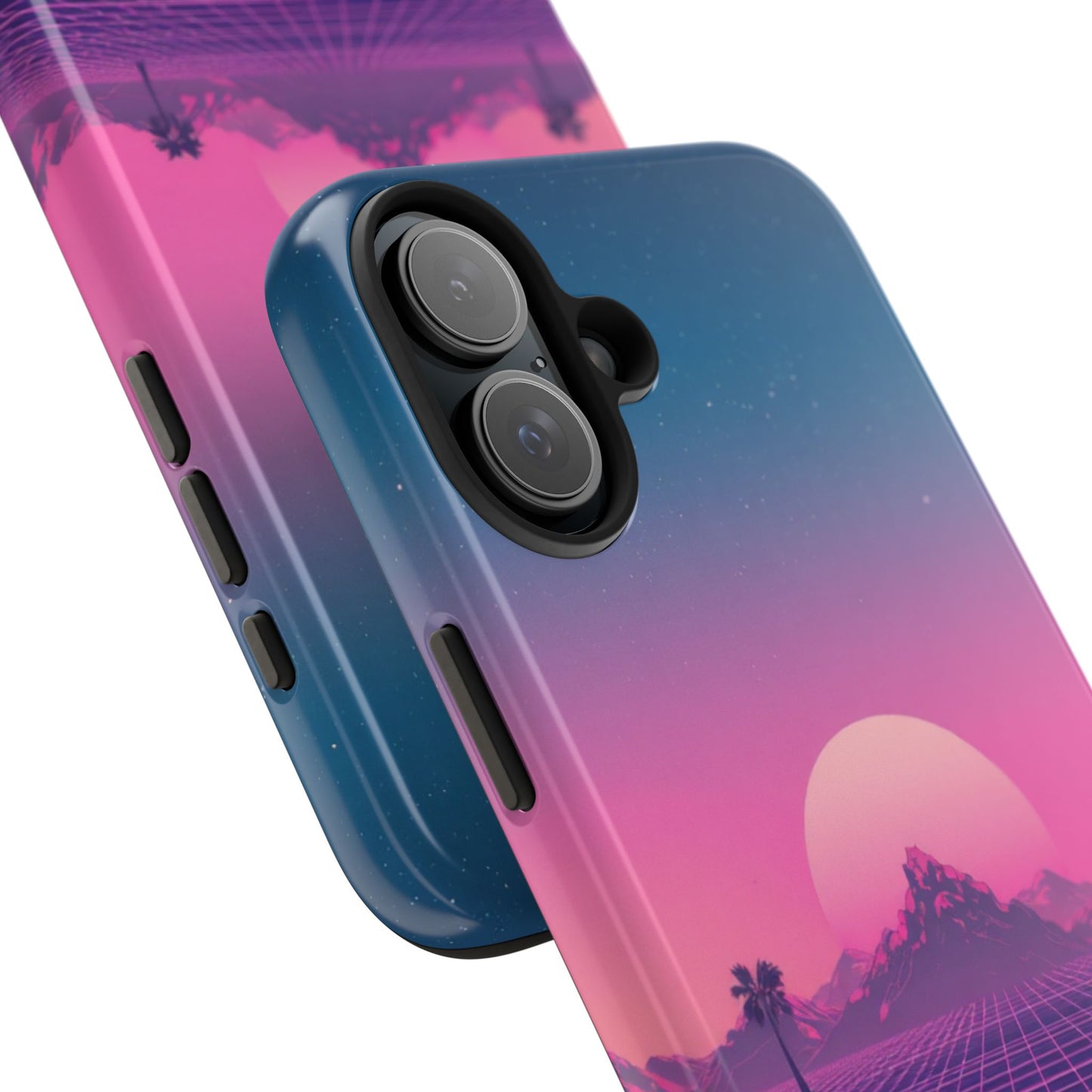 Retro Aesthetic Tough Phone Case - Vibrant Sunset Design