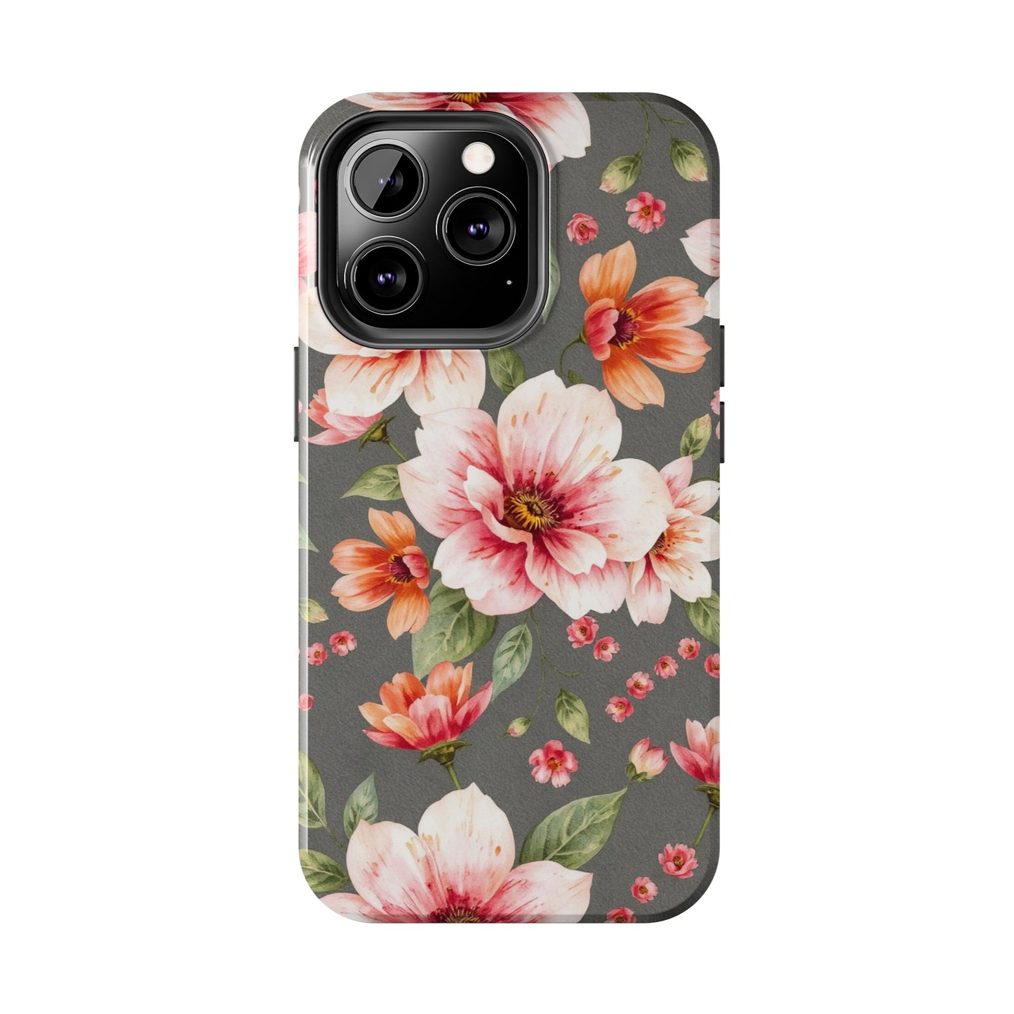 Floral Pink Tough Phone Case - Stylish & Durable Floral Design - for iPhone