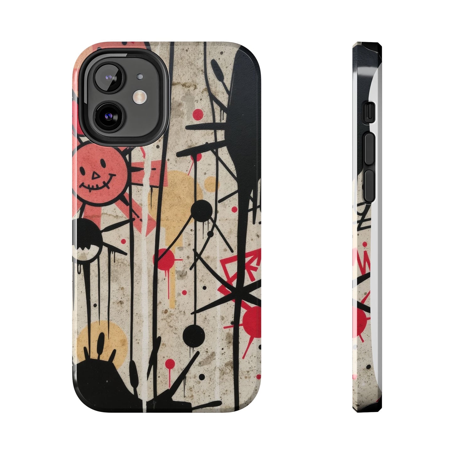 Artistic Tough Phone Case - Abstract Fun Grafitti Design for Protective Style - for iPhone