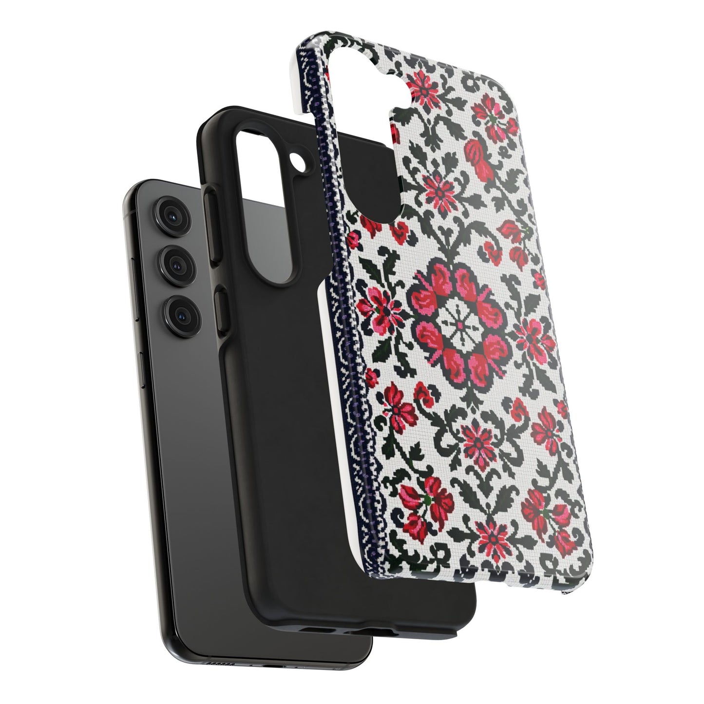 Traditional Knit Floral Design | Tough Phone Case - Durable Protection for iPhone