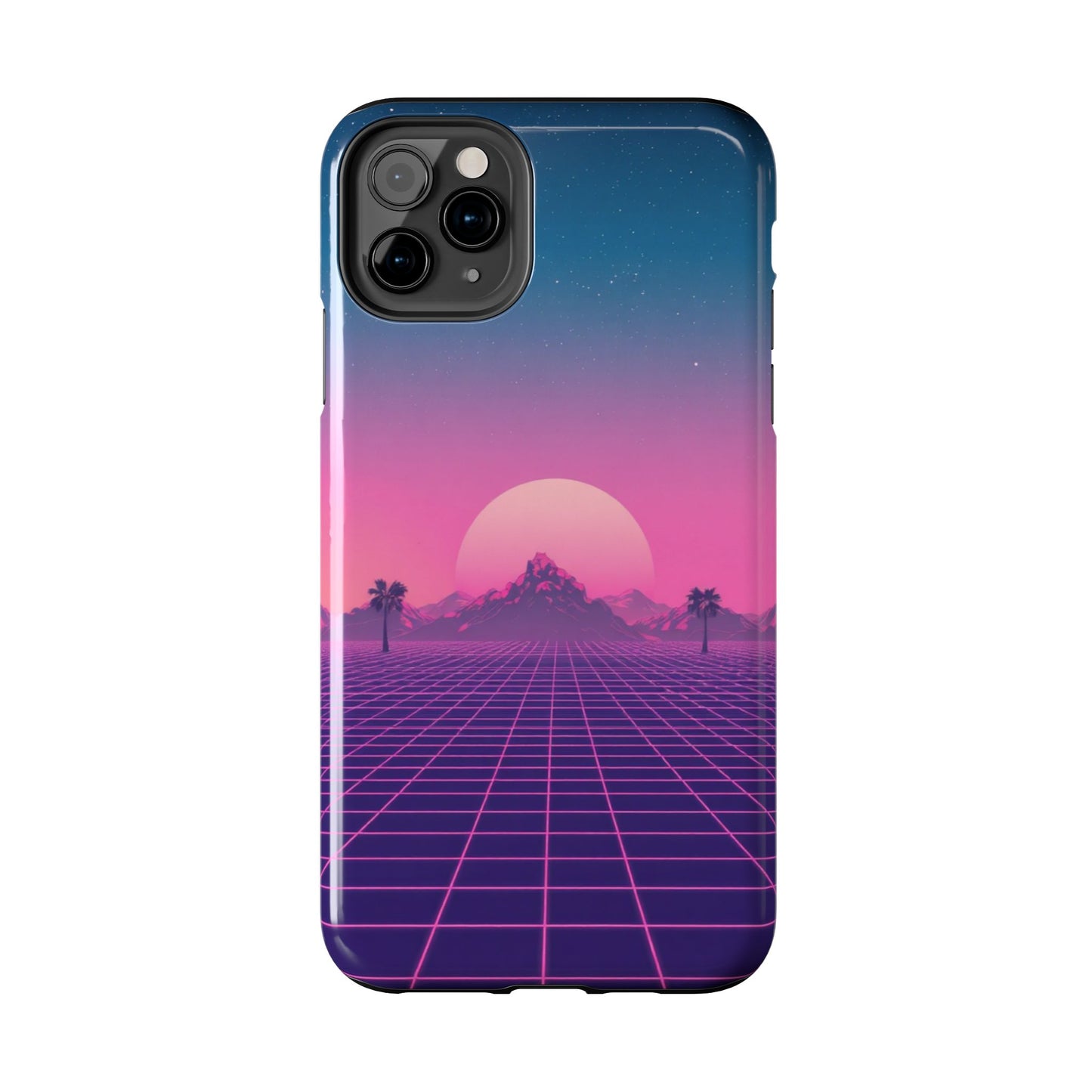 Retro Aesthetic Tough Phone Case - Vibrant Sunset Design